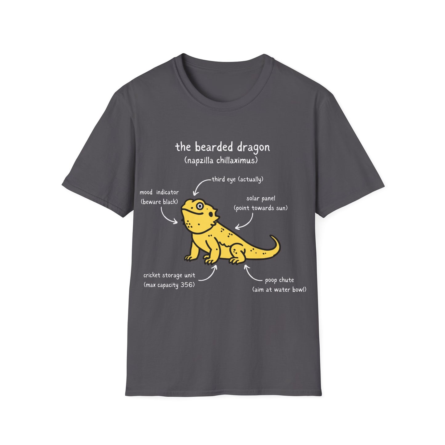 Anatomy of a Bearded Dragon Unisex Tee - Funny Reptile Lizard Shirt, Pet Owner Gift, Animal Lover Top, Herpetology Apparel, Reptile Keeper