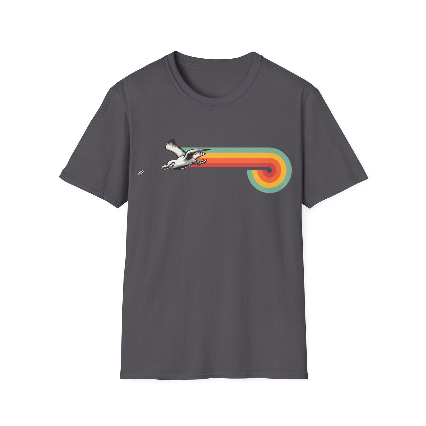 Seagull Chip Unisex T-Shirt, Retro Beach Tee, Bird Lover Gift, Ocean Graphic Shirt, Vintage Seaside Top