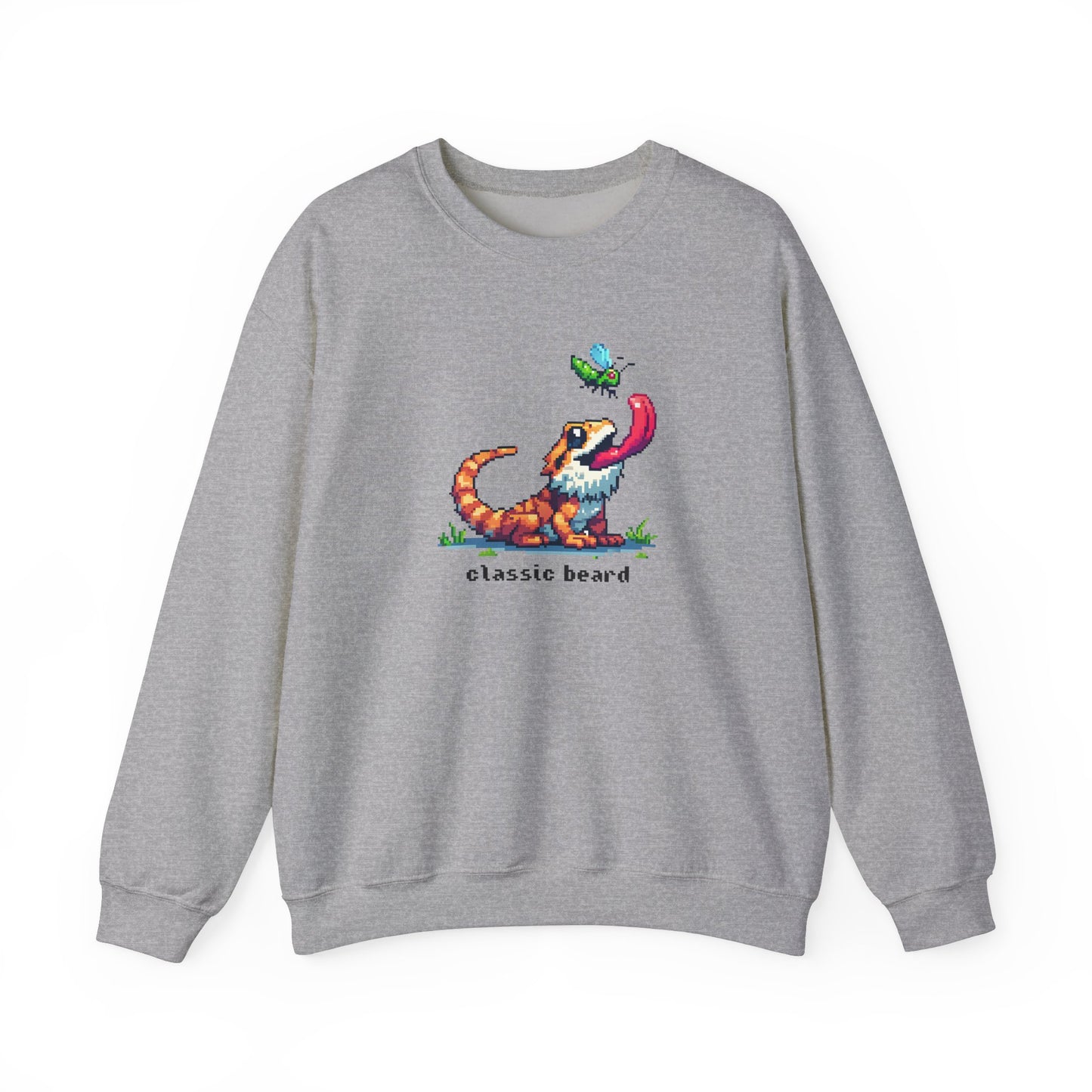 Classic Beard | Bearded Dragon Pixel Art | Unisex Crewneck Sweatshirt