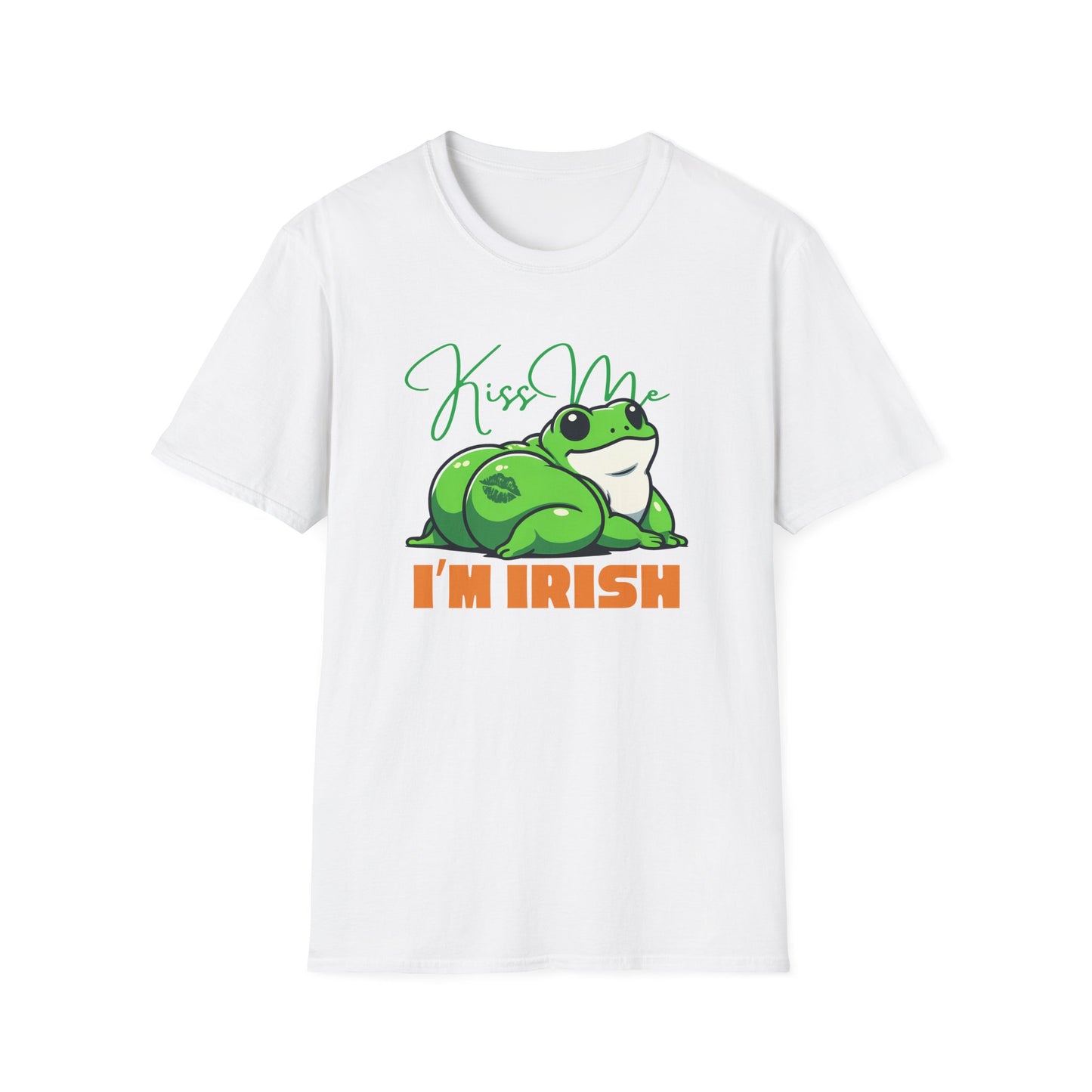 Kiss Me I'm Irish Unisex Softstyle T-Shirt | Frog St Patrick's Day Shirt | Funny Frog Tee