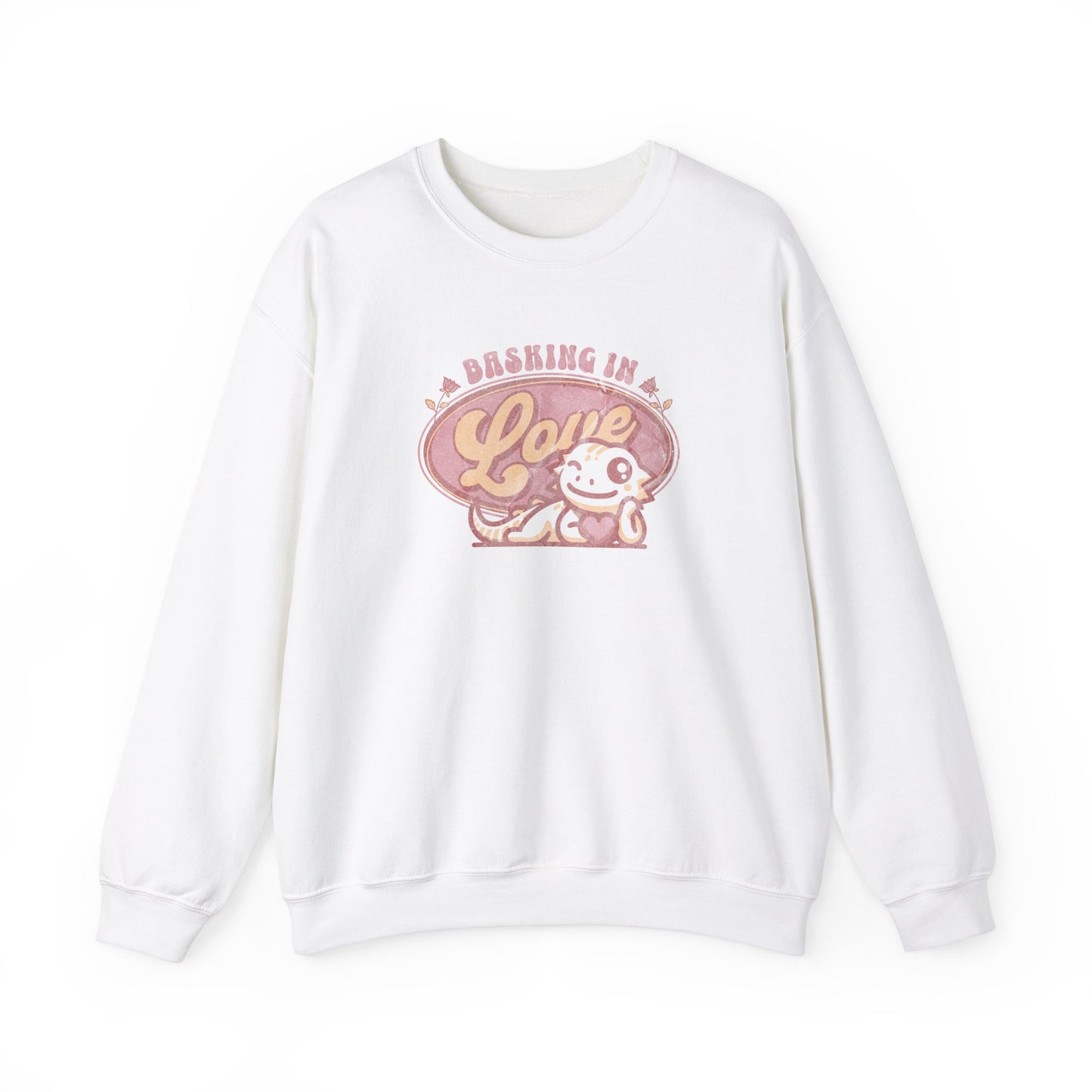 Basking in Love Bearded Dragon Unisex Crewneck Sweatshirt | Valentine's Day Gift | Gift for Her | Pet Reptile Gift