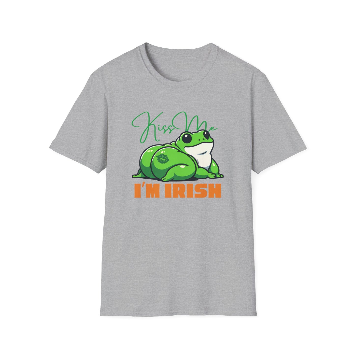Kiss Me I'm Irish Unisex Softstyle T-Shirt | Frog St Patrick's Day Shirt | Funny Frog Tee