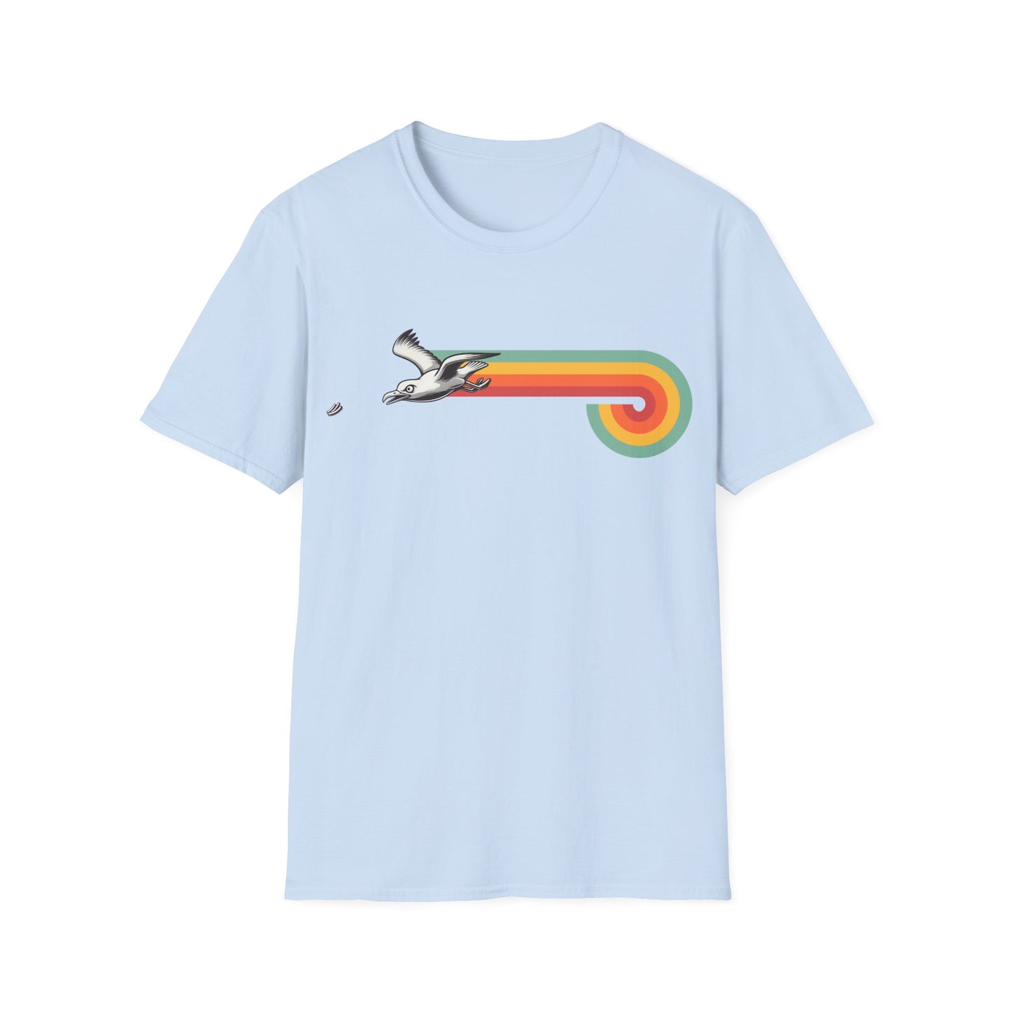 Seagull Chip Unisex T-Shirt, Retro Beach Tee, Bird Lover Gift, Ocean Graphic Shirt, Vintage Seaside Top