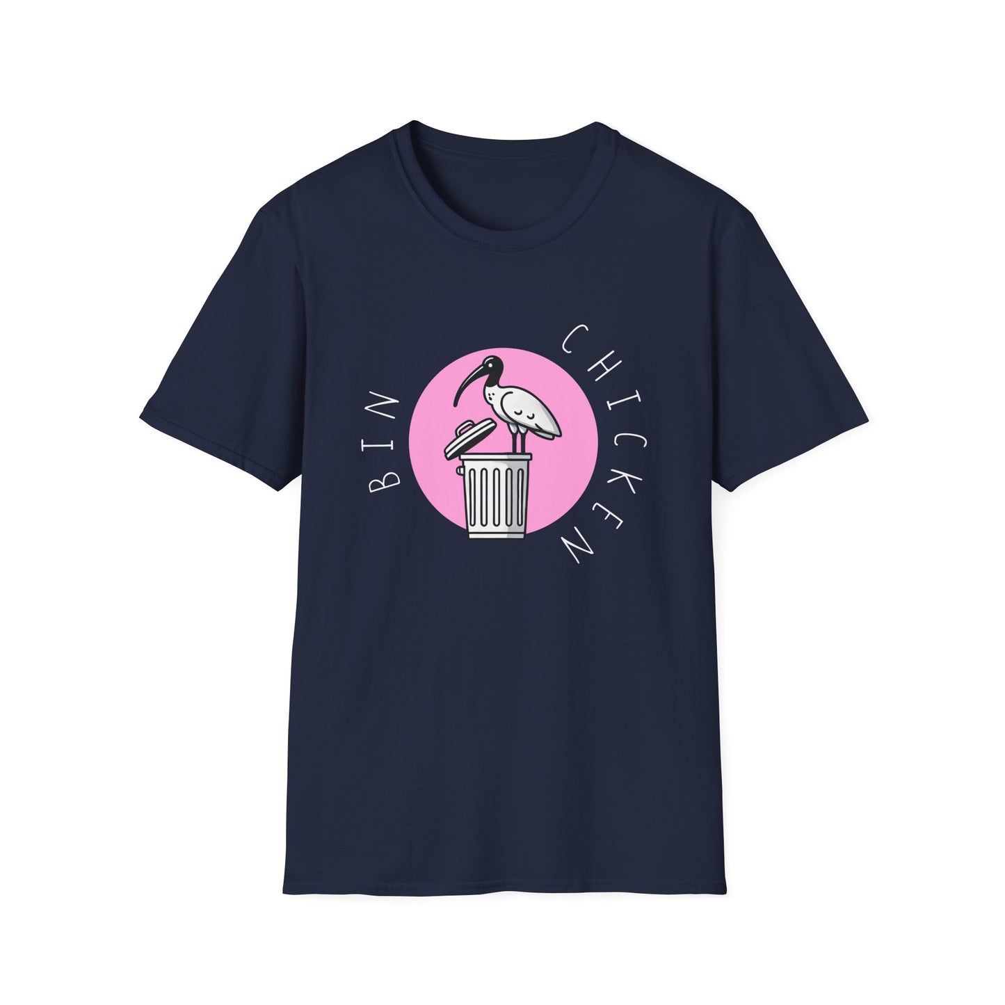 Bin Chicken Unisex Softstyle T-Shirt | Bird Lover T-Shirt | Gift for Bird Nerd | White Ibis