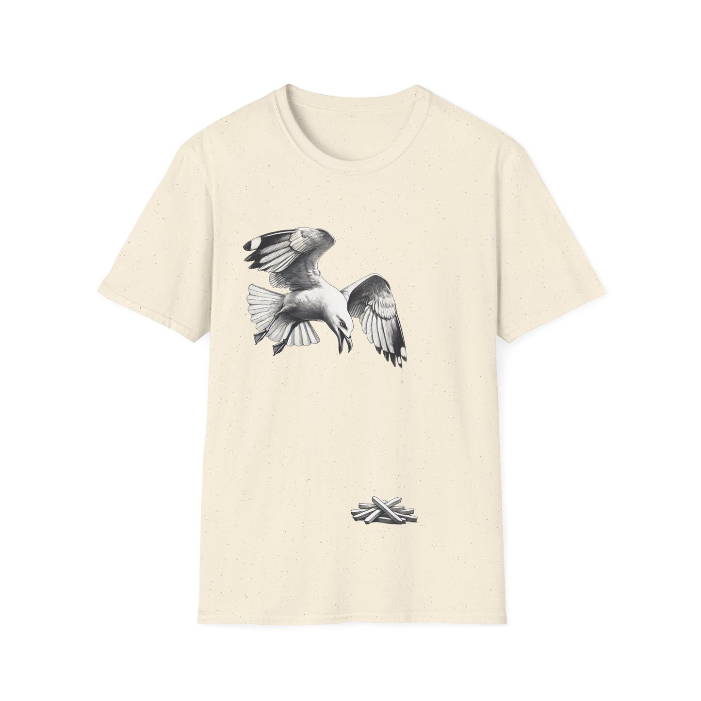 Seagull Chip Unisex T-Shirt, Retro Beach Tee, Bird Lover Gift, Ocean Graphic Shirt, Vintage Seaside Top