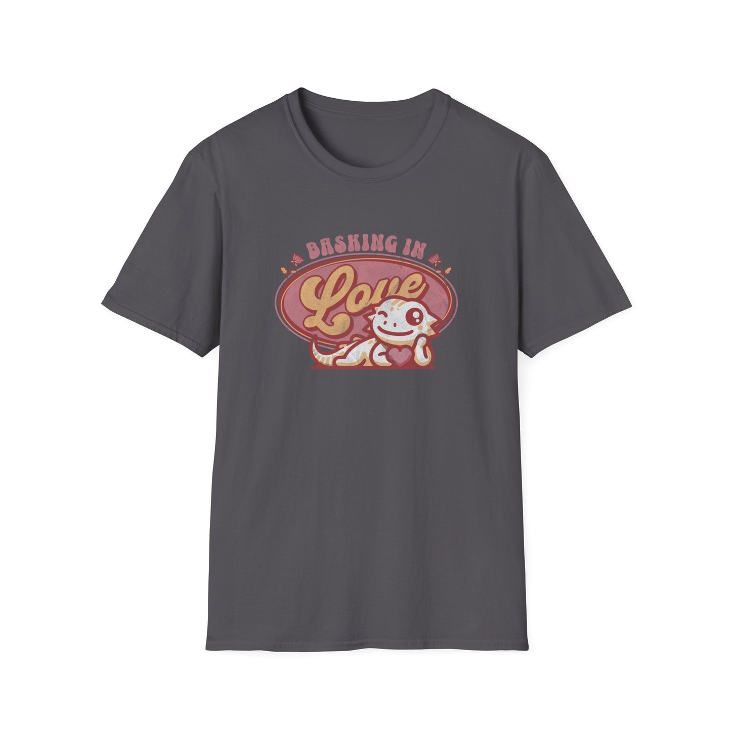Basking in Love Bearded Dragon Unisex Softstyle T-Shirt | Valentine's Day Gift | Gift for Her | Pet Reptile Gift