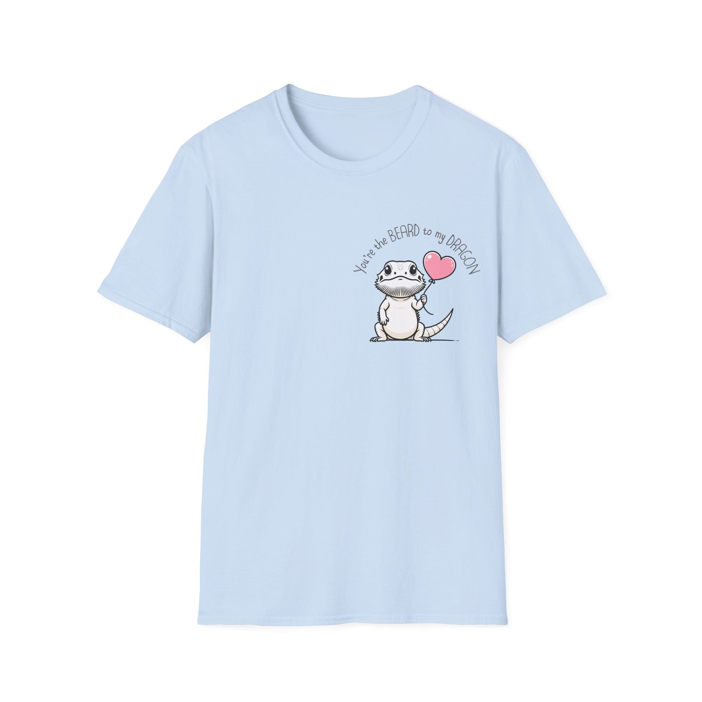 Cute Bearded Dragon Valentine's Day Unisex Softstyle T-Shirt, Reptile Keeper Gift, Valentine's Day Shirt