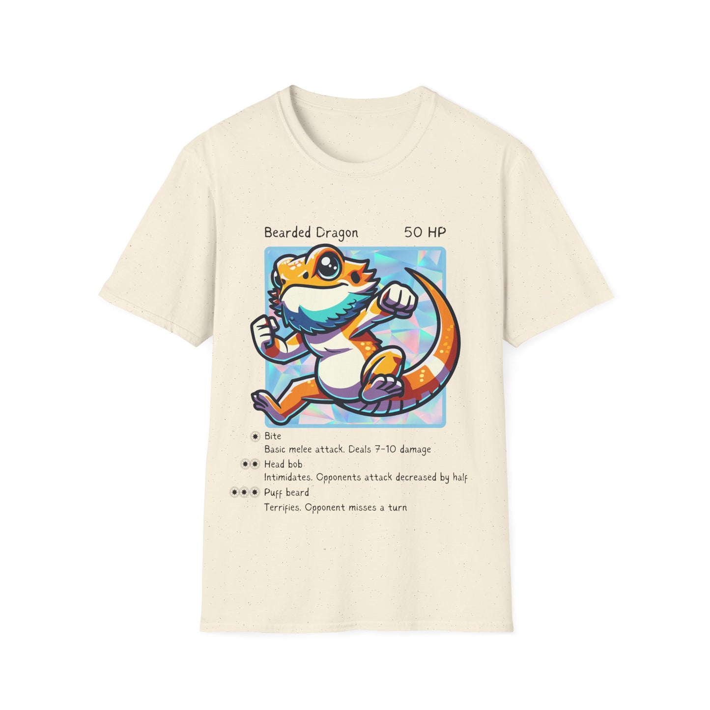 Bearded Dragon Trading Card Unisex Softstyle T-Shirt, Reptile Lover Tee, Animal Graphic Shirt, Pet Owner Gift, Wildlife Fashion Top