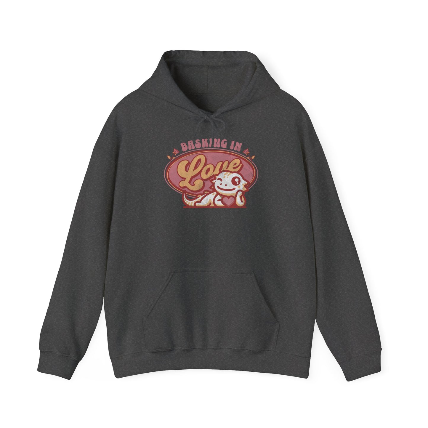 Basking in Love Bearded Dragon Unisex Hooded Sweatshirt | Valentine's Day Gift | Gift for Her | Pet Reptile Gift