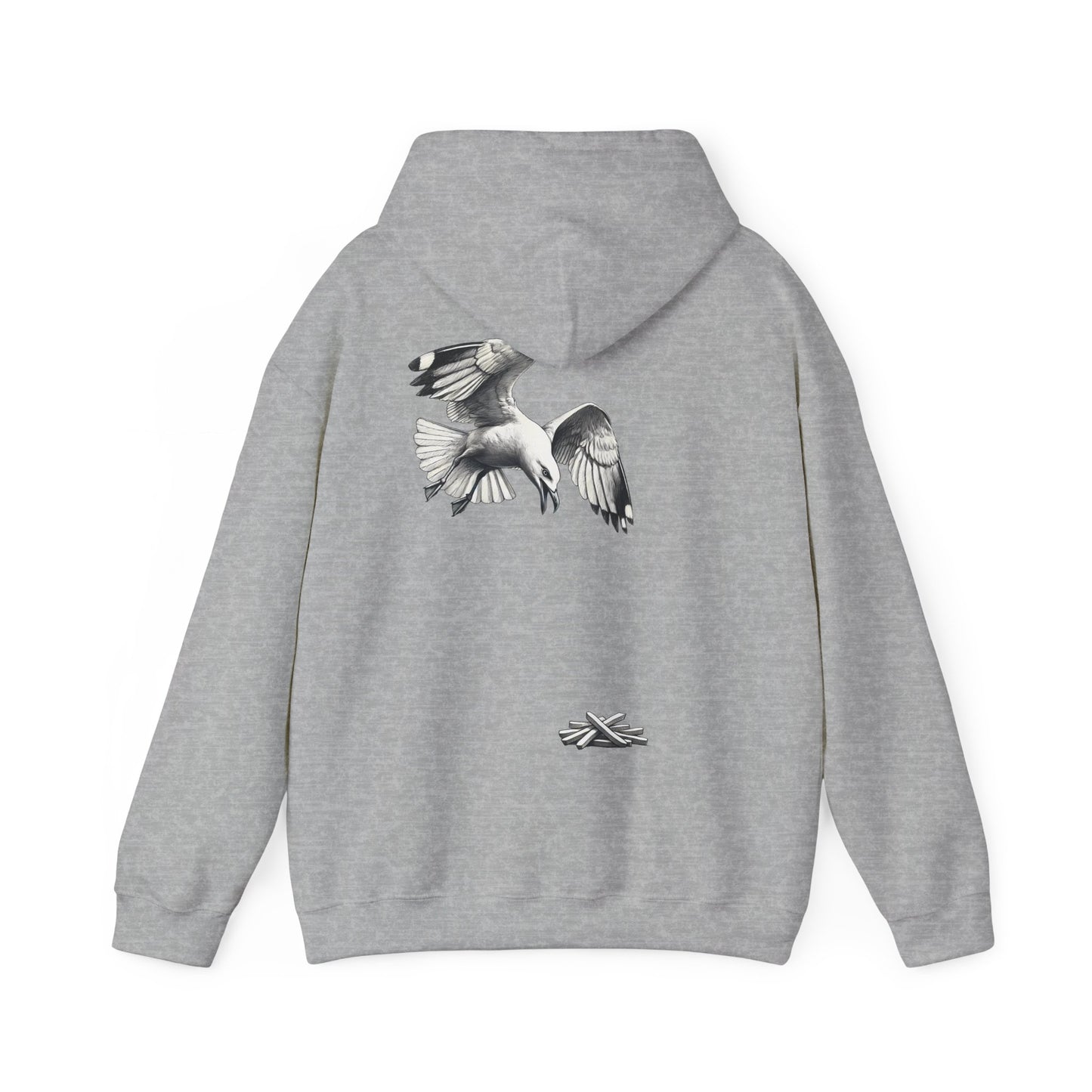 Seagull Chip Unisex Hooded Sweatshirt, Retro Beach Hoodie, Bird Lover Gift, Ocean Graphic Hoodie, Vintage Seaside Top