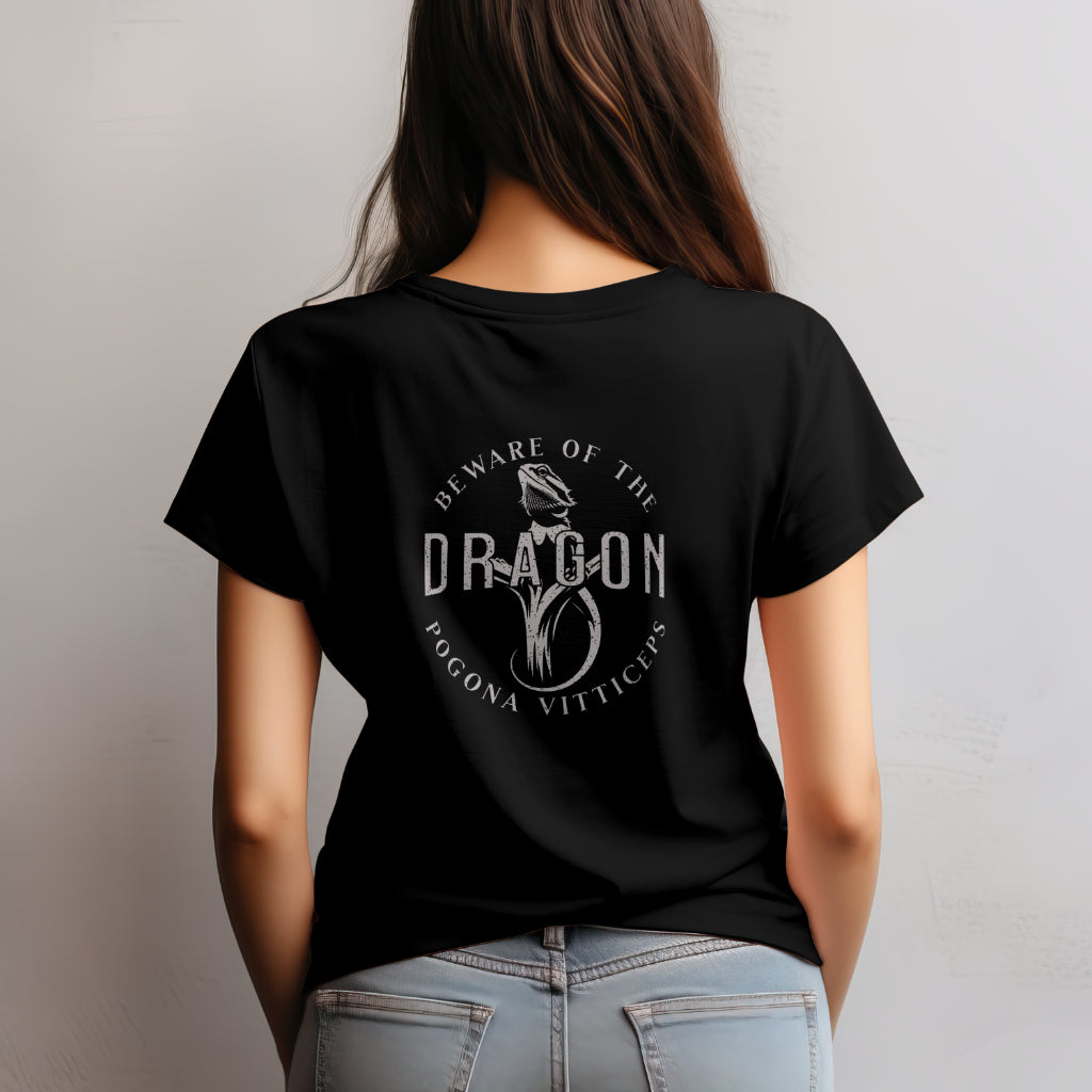 Beware of the Dragon Back | Bearded Dragon Unisex Softstyle T-Shirt | Reptile Tee
