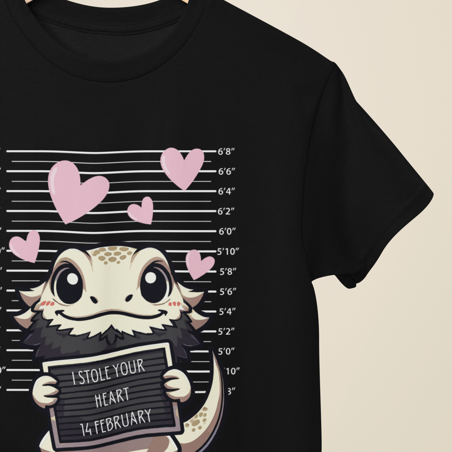 Bearded Dragon Valentine's Day Unisex Softstyle T-Shirt, Pet Reptile Tee, Stolen Hearts, Valentine's Gift, Gift for Her