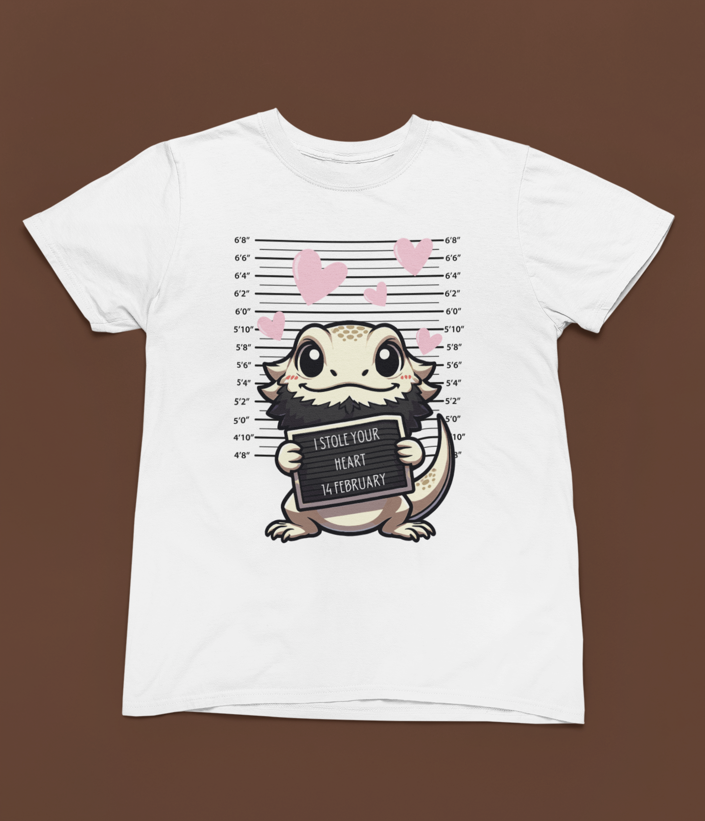 Bearded Dragon Valentine's Day Unisex Softstyle T-Shirt, Pet Reptile Tee, Stolen Hearts, Valentine's Gift, Gift for Her