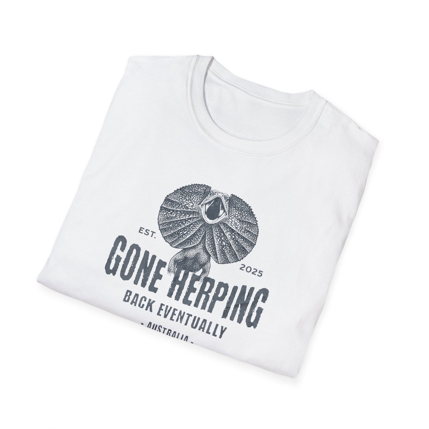 Frilled Lizard Gone Herping T-Shirt, Reptile Lover Shirt, Field Herping Tee, Frill Neck Lizard Gift, Australian Wildlife Graphic Tee