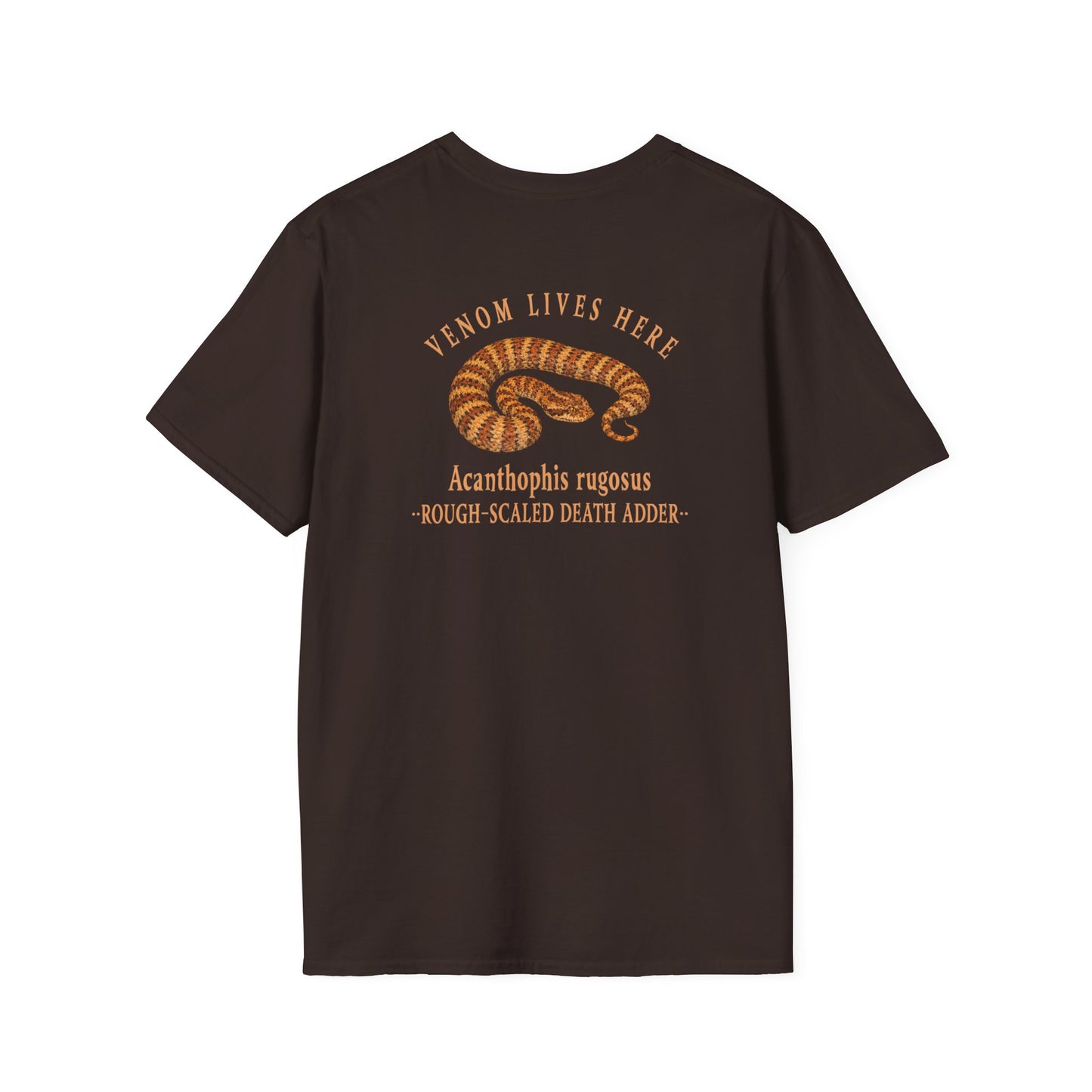 Death Adder T-Shirt, Venom Lives Here Shirt, Double Sided Snake Tee, Australian Reptile Shirt, Snake Lover Gift, Herping Tee