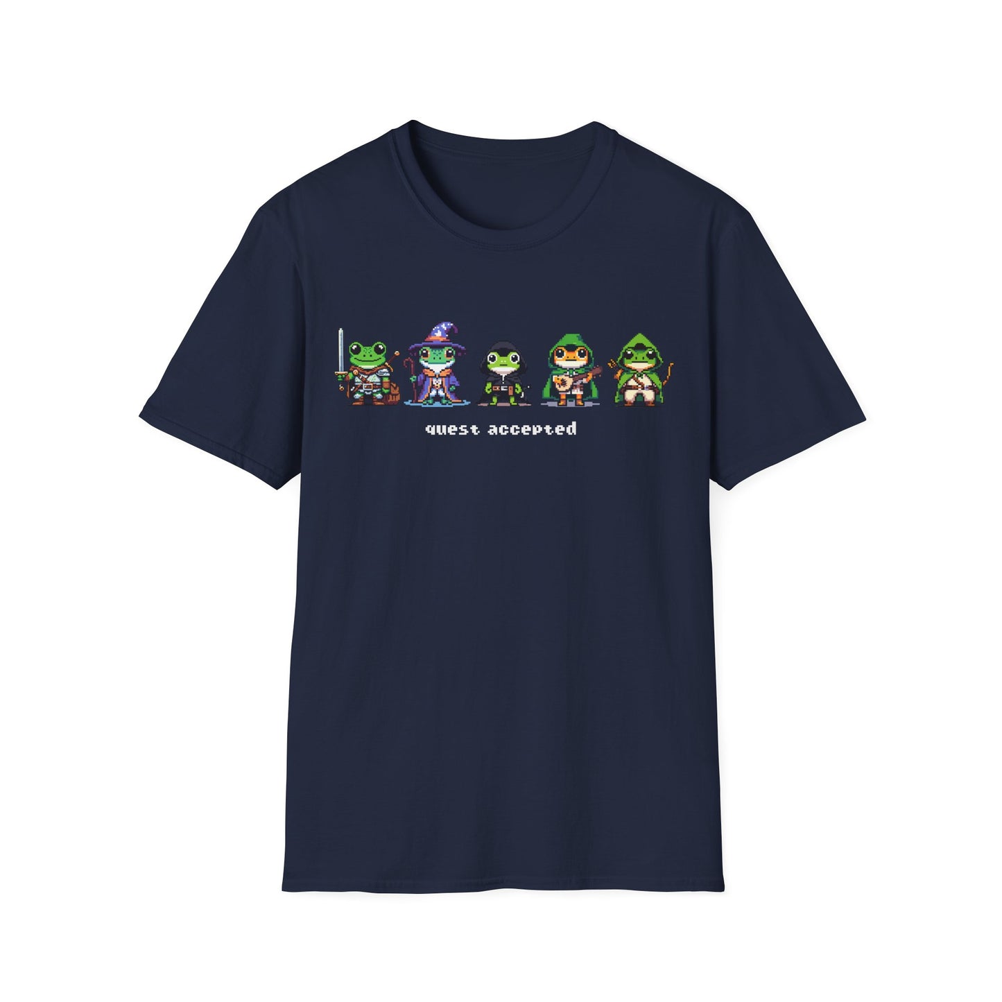 Quest Accepted Pixel Art Frog T-Shirt – Cute Gamer Tee for RPG & Fantasy Fans