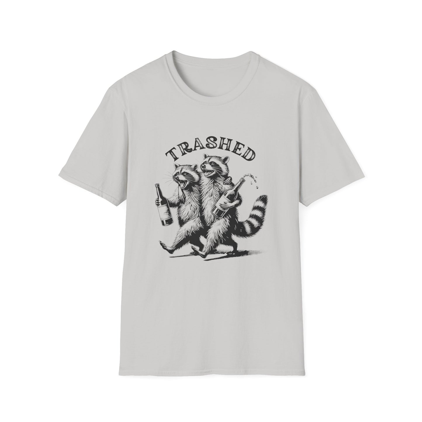 Raccoon T-Shirt – Trashed Funny Friends Drinking Nature Wildlife Tee