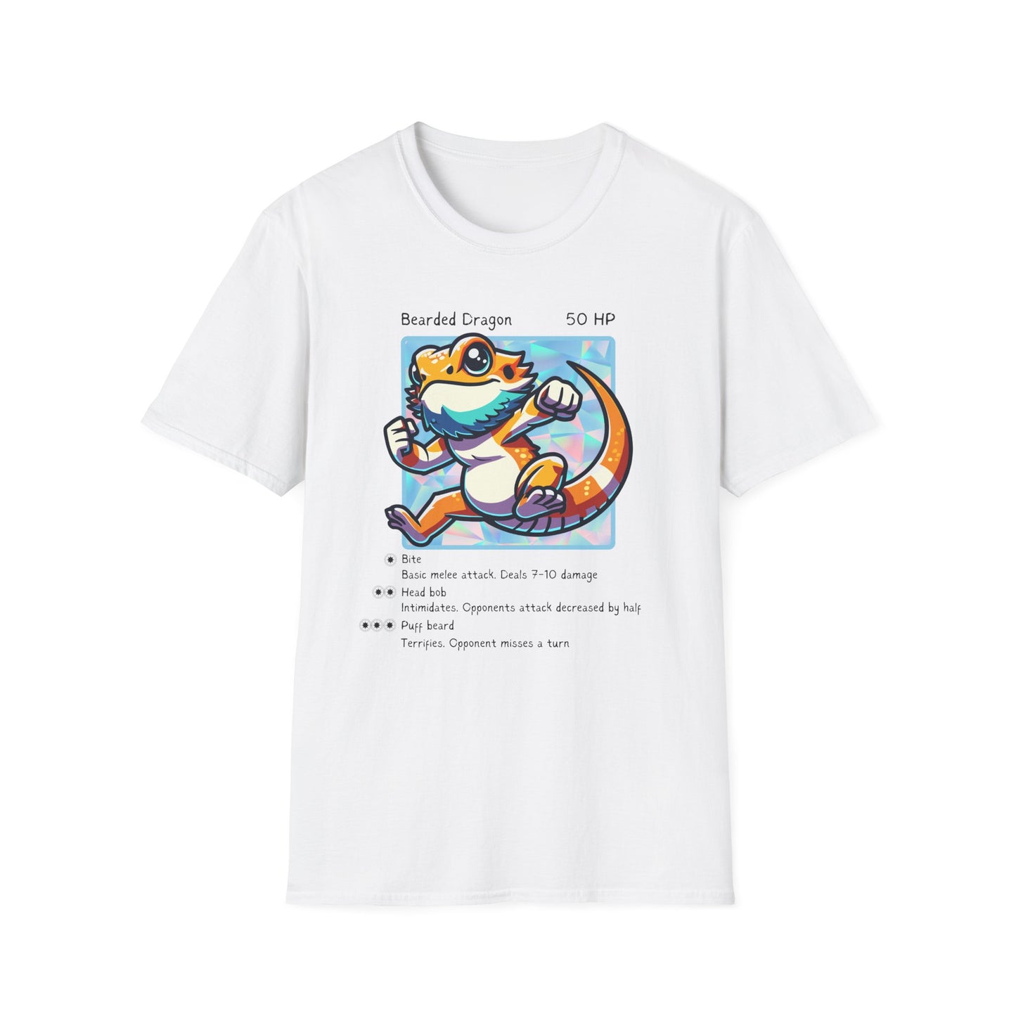 Bearded Dragon Trading Card T-Shirt, Reptile Gamer Shirt, Beardie Owner Tee, Lizard Battle Card Shirt, Reptile Lover Gift