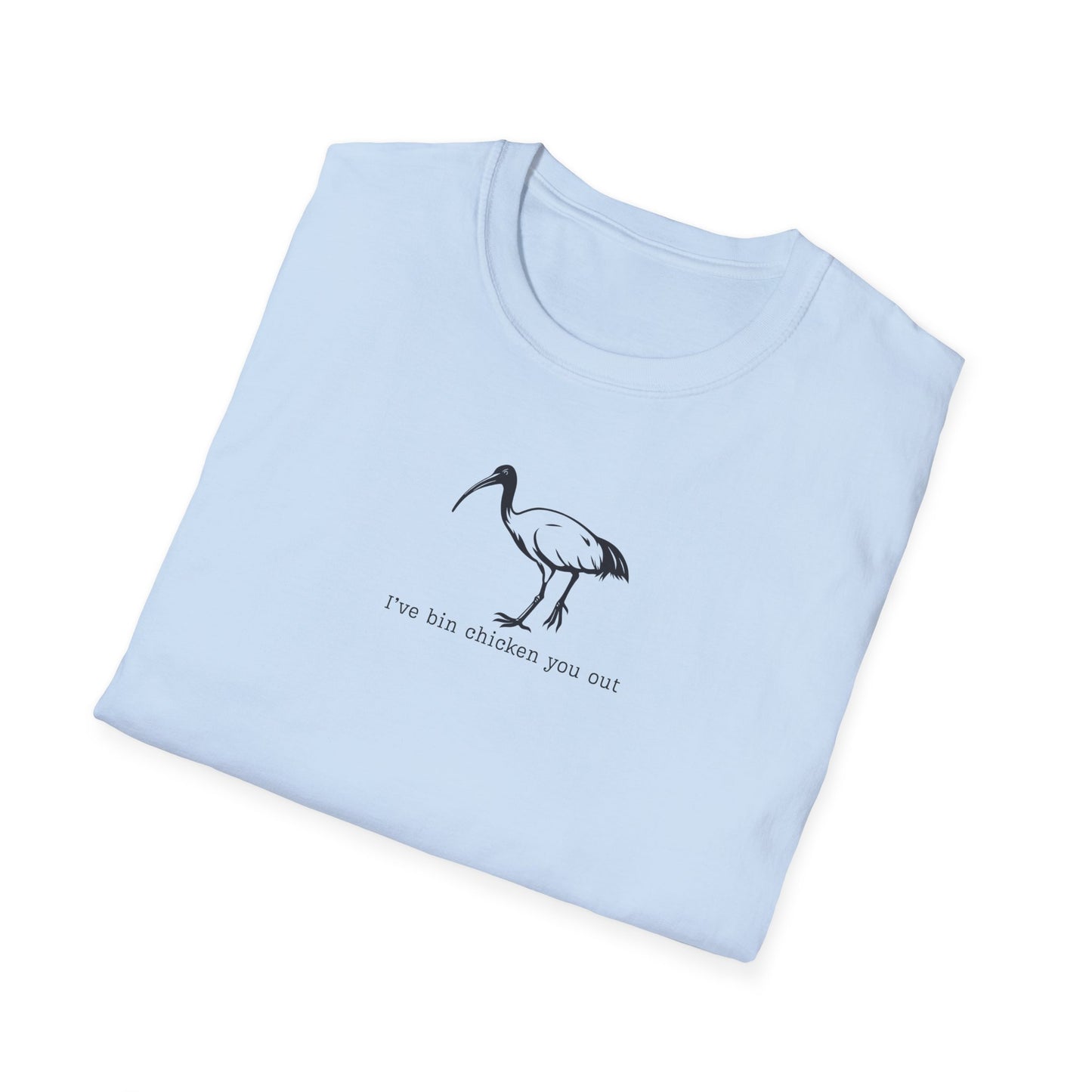 White Ibis T-Shirt Funny Bin Chicken Tee, Australian Bird Shirt, I’ve Bin Chicken You Out Shirt, Aussie Wildlife Gift