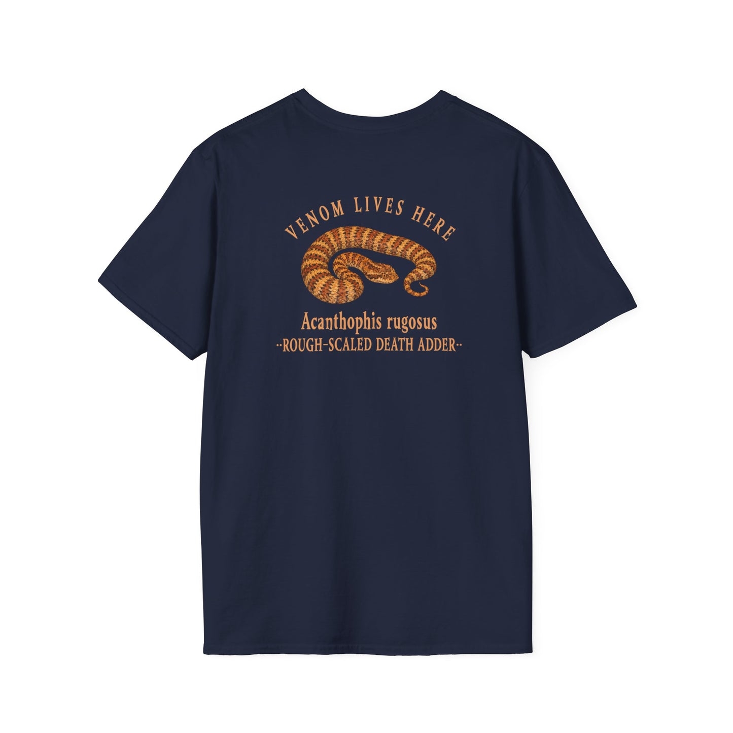 Death Adder T-Shirt, Venom Lives Here Shirt, Double Sided Snake Tee, Australian Reptile Shirt, Snake Lover Gift, Herping Tee