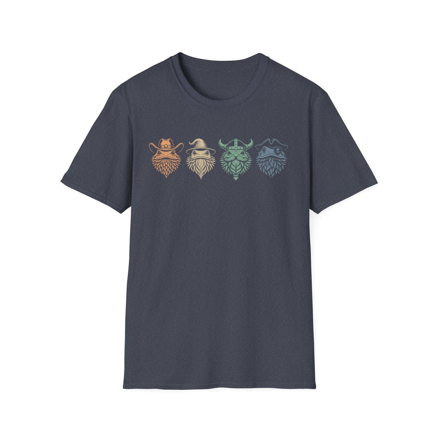 Whimsical Bearded Dragon T-Shirt – Wizard, Viking, Cowboy & Pirate Lizard Characters