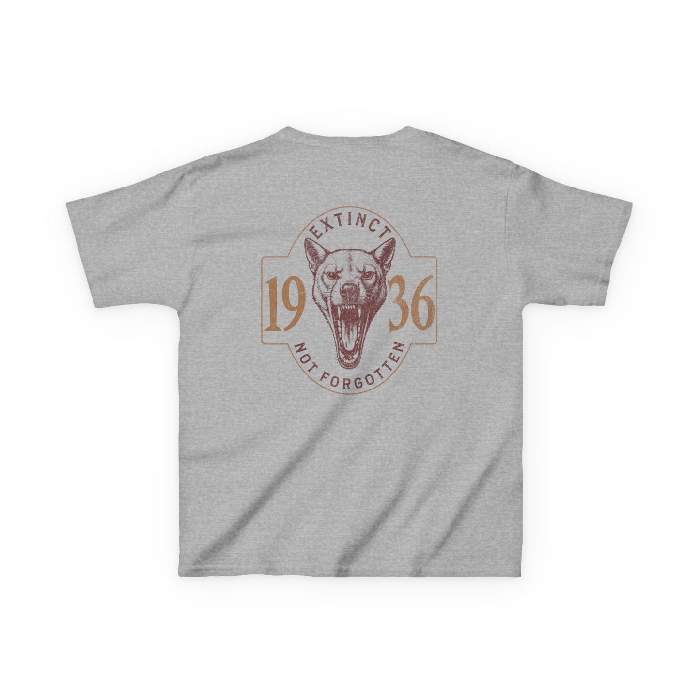Kids Thylacine T-Shirt | Extinct Not Forgotten Tasmanian Tiger Tee