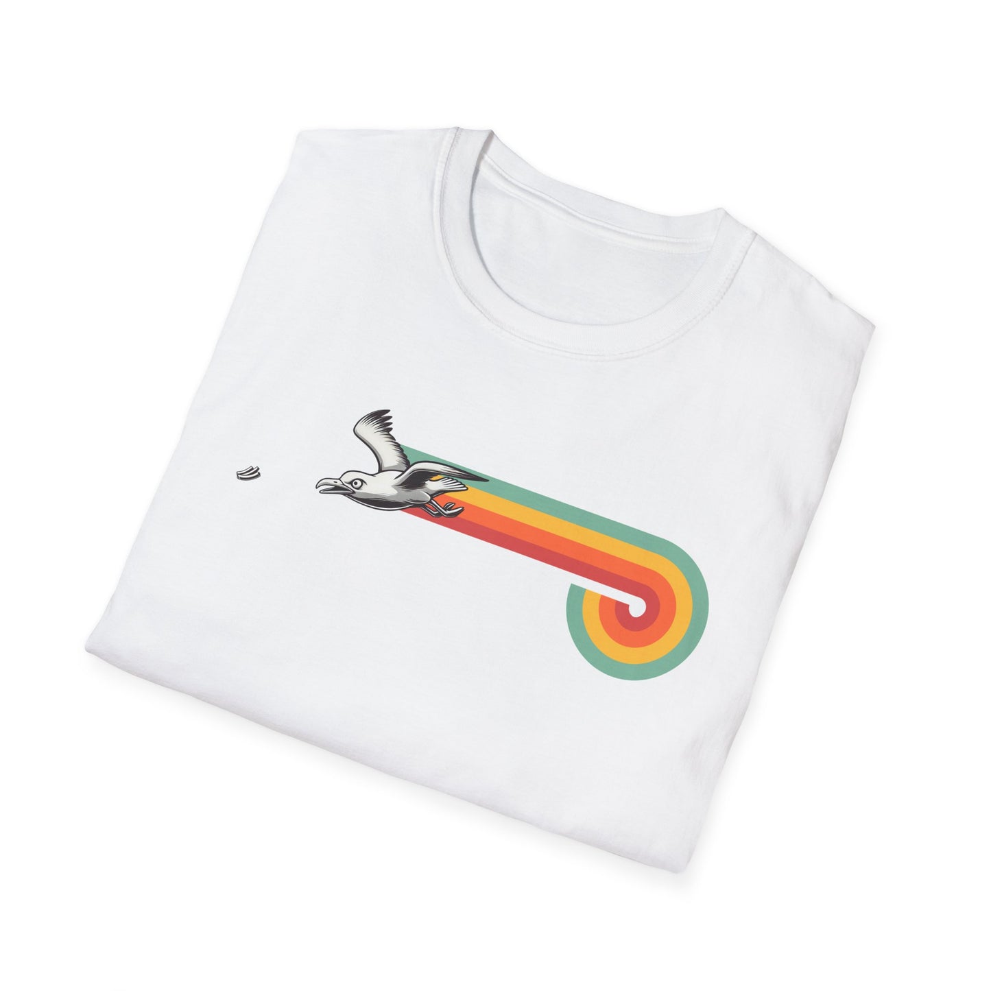 Retro Seagull T-Shirt, Seagull Chip Shirt, Beach Bird Tee, Coastal Wildlife Shirt, Bird Lover Gift, Vintage Ocean Graphic Tee