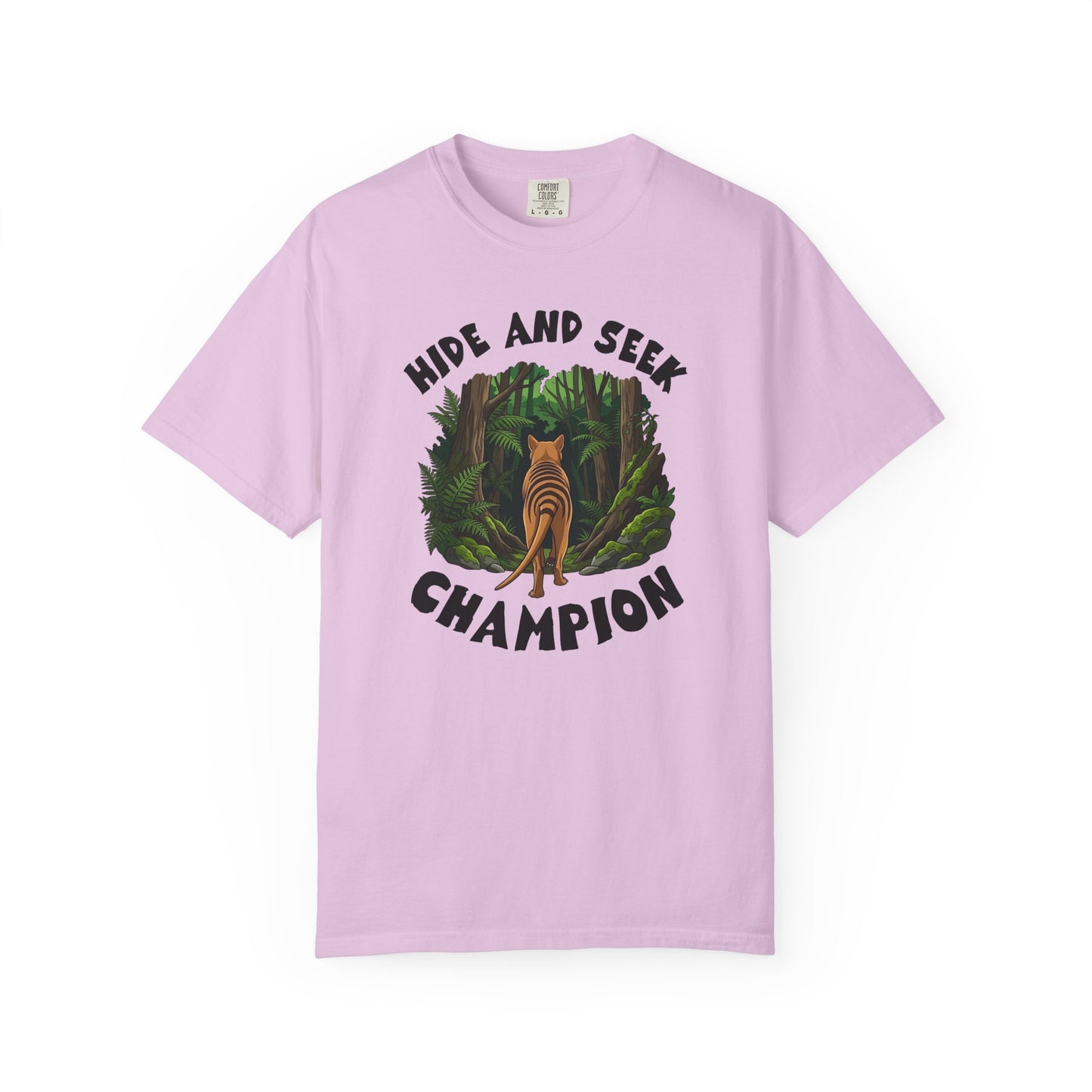 Thylacine Hide and Seek Champion Shirt, Comfort Colors Tasmanian Tiger Tee, Extinct Animal Shirt, Australian Wildlife Gift, Nature Lover Tee
