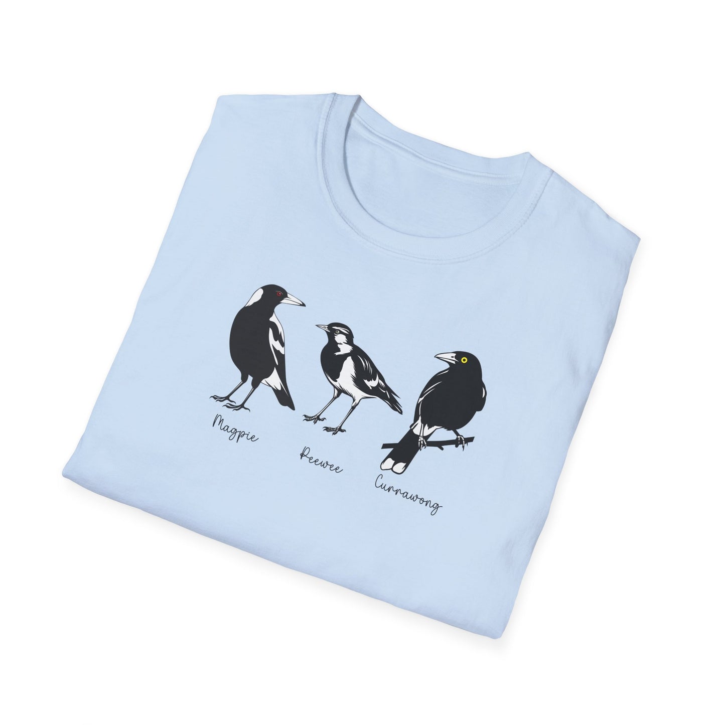 Australian Bird T-Shirt Magpie Peewee Currawong Shirt, Bird Nerd Tee, Black And White Birds Shirt, Aussie Bird Lover Gift