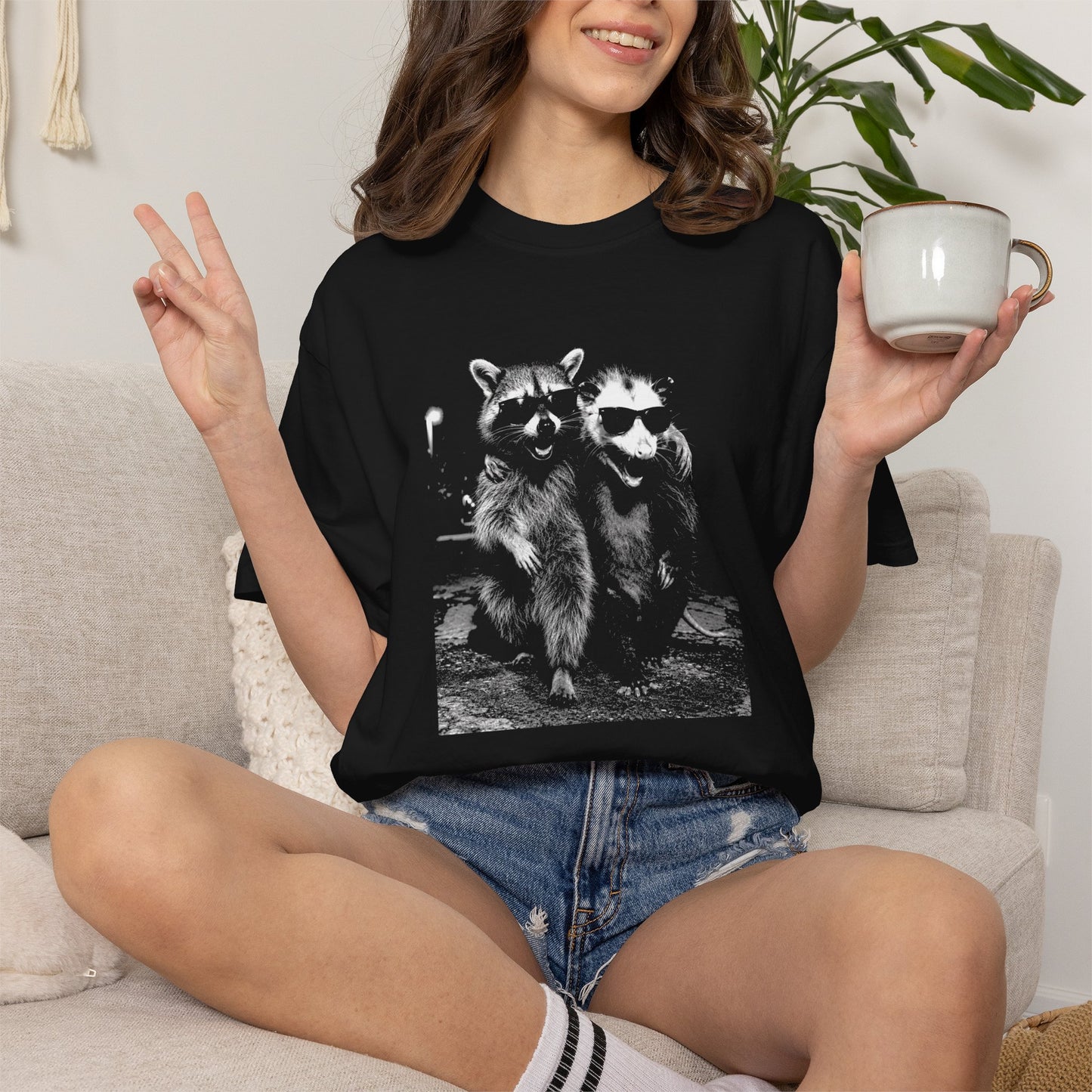Raccoon and Opossum Shirt, Comfort Colors Funny Animal Tee, Trash Panda T Shirt, Opossum Graphic Shirt, Urban Wildlife Gift