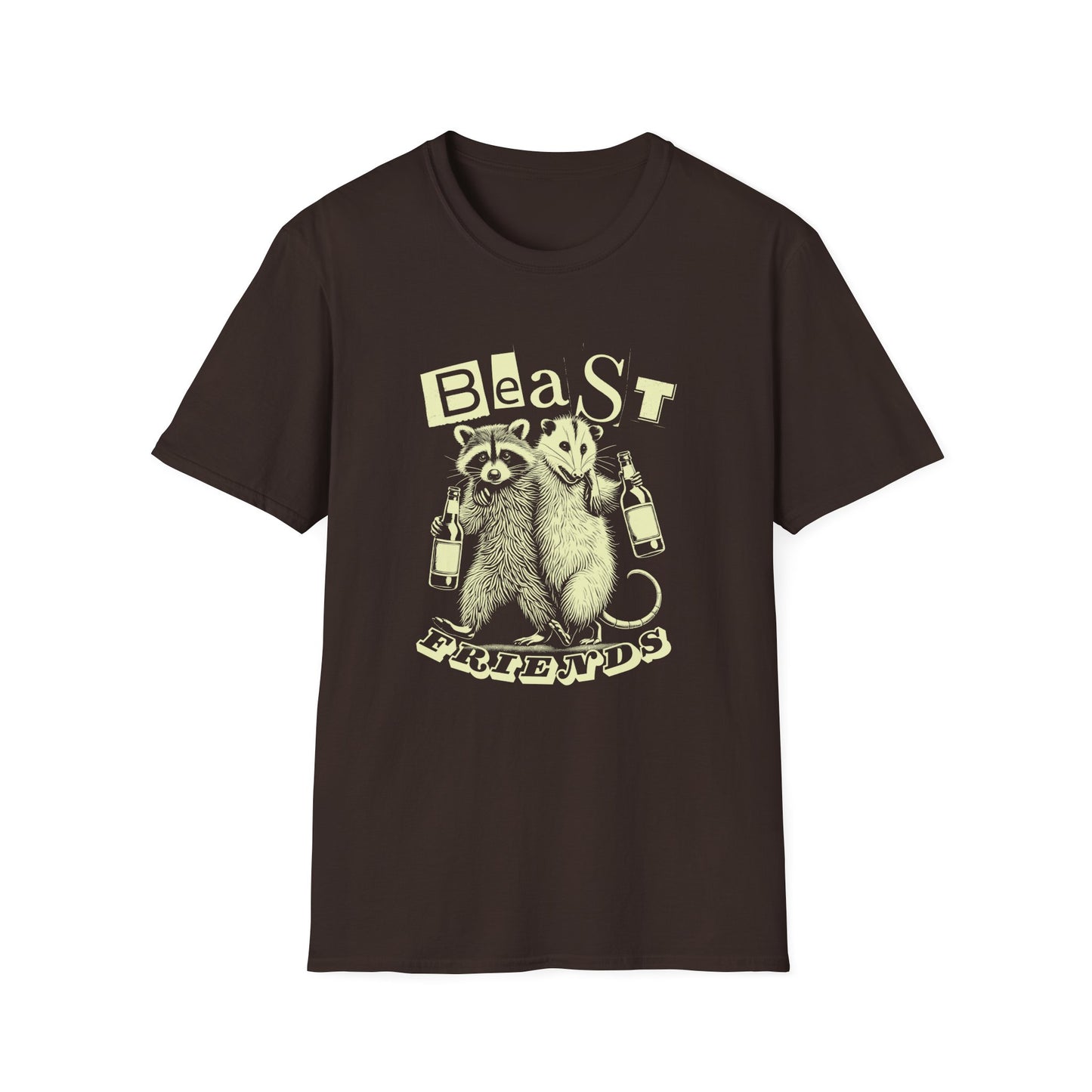 Beast Friends T-Shirt – Raccoon and Opossum Funny Animal Lover Tee