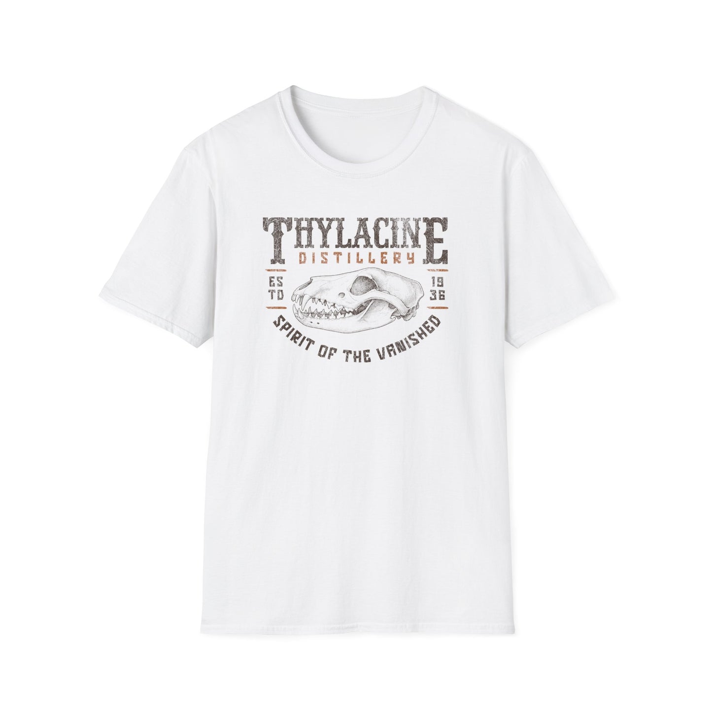 Thylacine Distillery T-Shirt Spirit of the Vanished Tee, Tasmanian Tiger Shirt, Vintage Distillery Graphic, Extinct Animal Gift