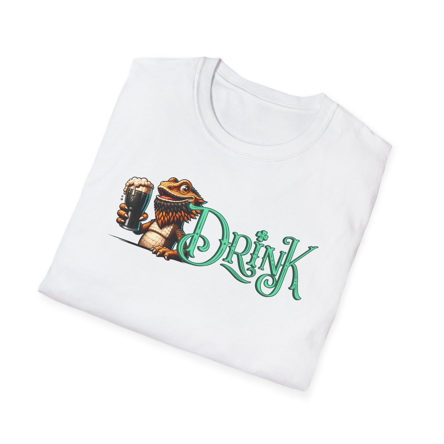 Bearded Dragon St Patrick’s Day T-Shirt, Reptile Lover Shirt, Lizard Drinking Tee, St Paddy’s Day Party Shirt, Green Beer Tee