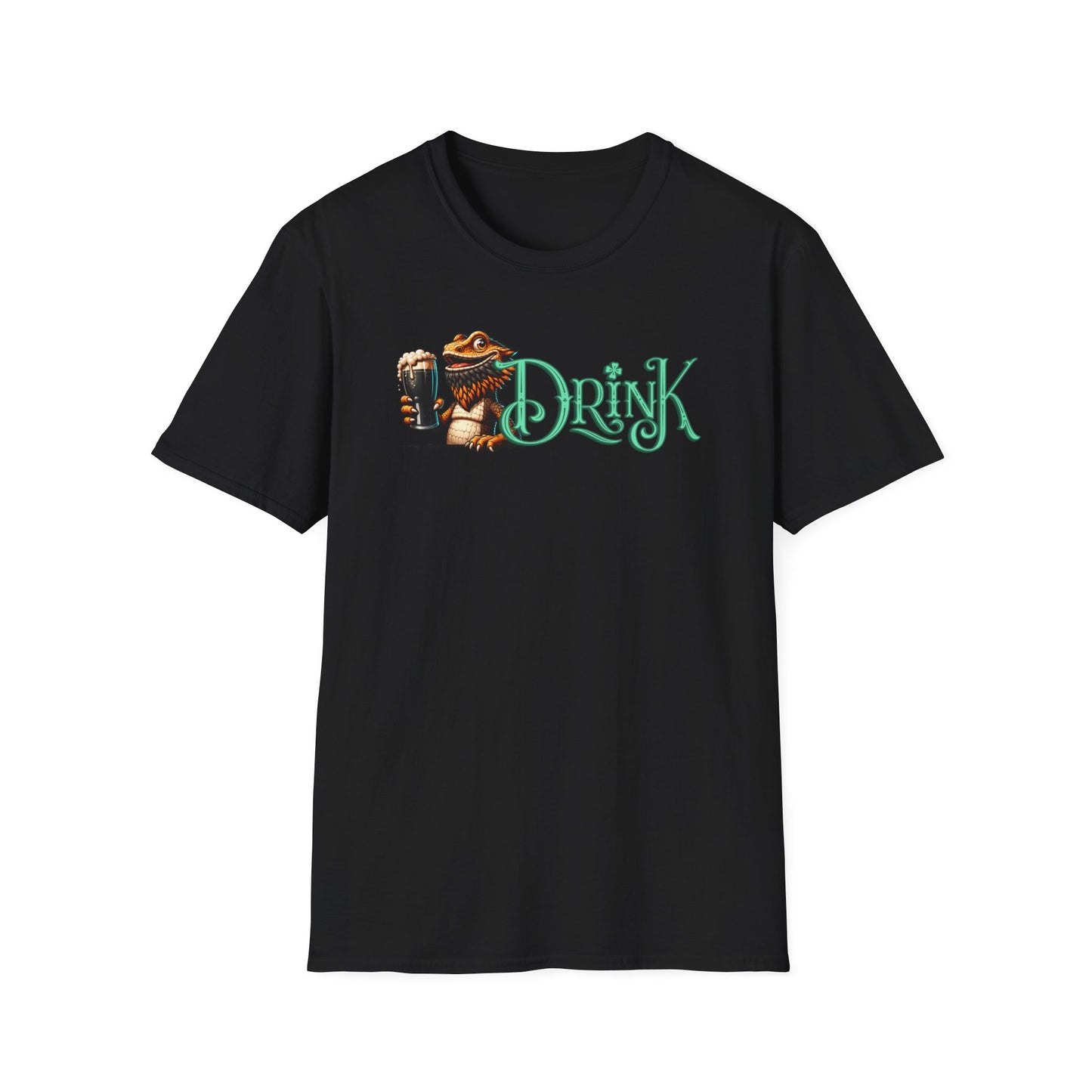 Bearded Dragon St Patrick’s Day T-Shirt, Reptile Lover Shirt, Lizard Drinking Tee, St Paddy’s Day Party Shirt, Green Beer Tee