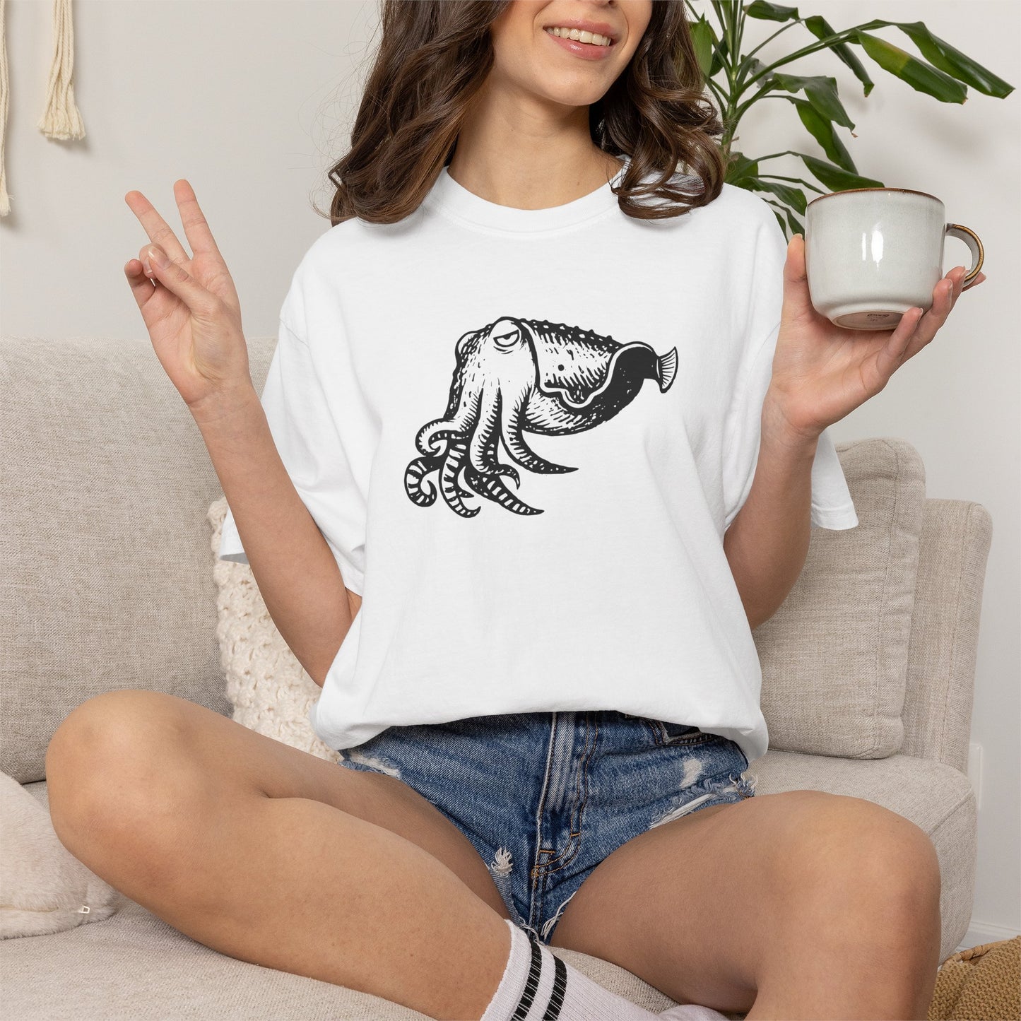 Cuttlefish Shirt, Comfort Colors Ocean Animal Tee, Cephalopod T Shirt, Marine Biology Gift, Scuba Diver Shirt, Sea Life Graphic Tee