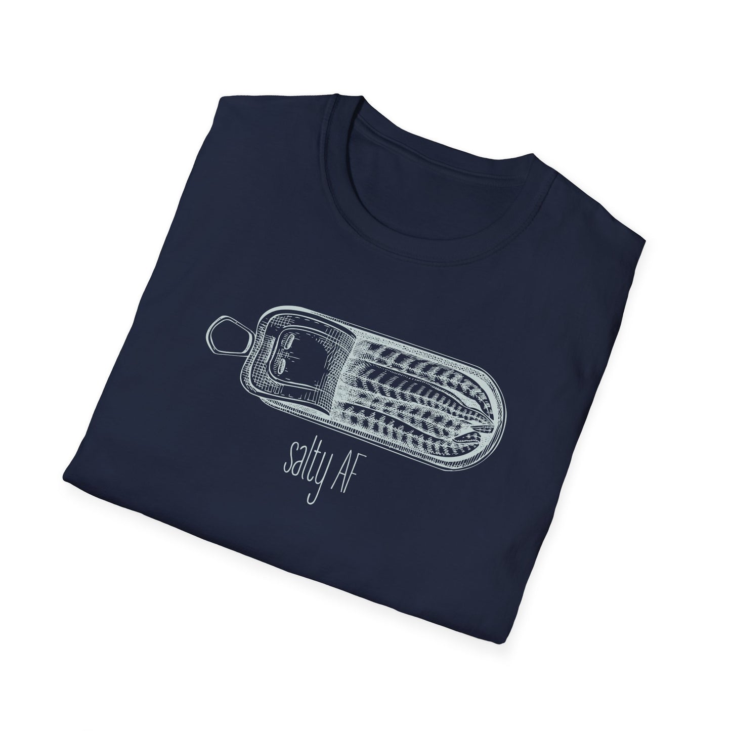 Salty AF Sardine T-Shirt, Sardine Shirt, Fish Lover Tee, Seafood Graphic Shirt, Tinned Fish Tee, Ocean Animal Shirt, Coastal Foodie Gift