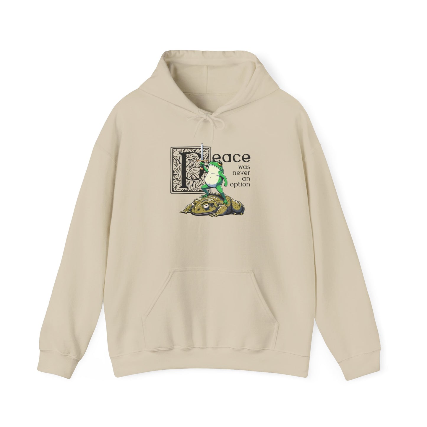 Peace Was Never An Option Hoodie, Frog Hoodie, Funny Frog Hoodie, Meme Frog Sweatshirt, Goblincore Hoodie, Fantasy Frog Hoodie, Frog Lover Gift