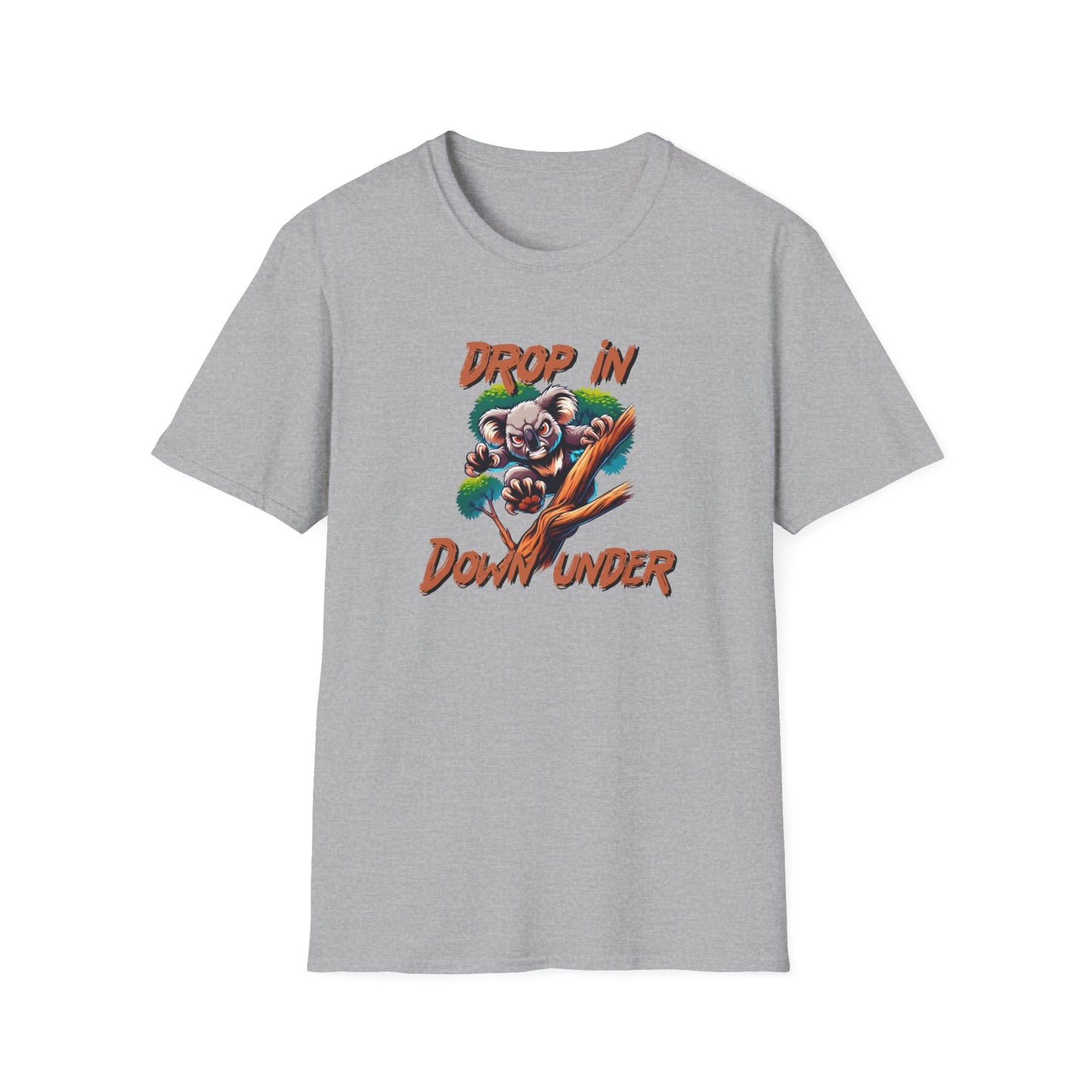 Drop Bear T-Shirt, Drop In Down Under Shirt, Australian Wildlife Tee, Koala Lover Gift, Aussie Souvenir Shirt, Tourist Trap Graphic Tee
