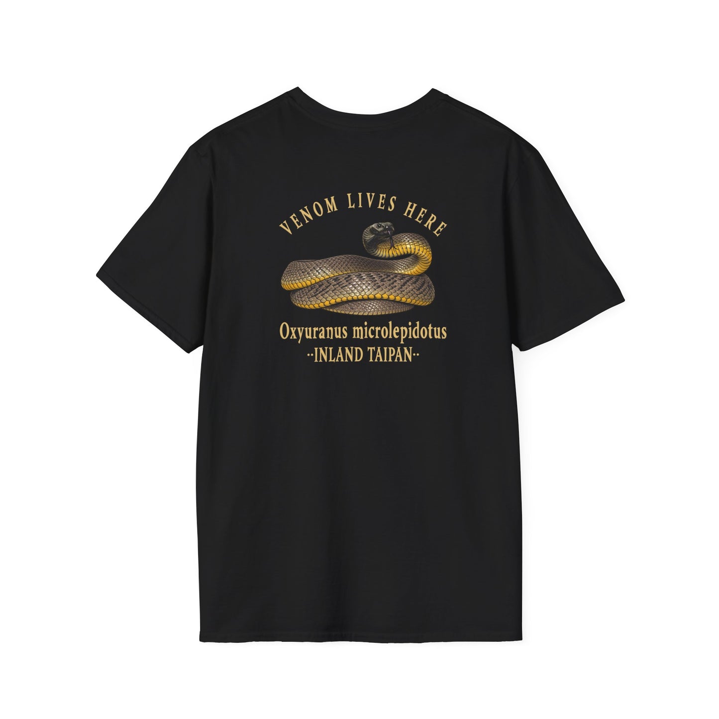 Inland Taipan T-Shirt, Venom Lives Here Shirt, Double Sided Snake Tee, Australian Reptile Shirt, Snake Lover Gift, Herping Graphic Tee