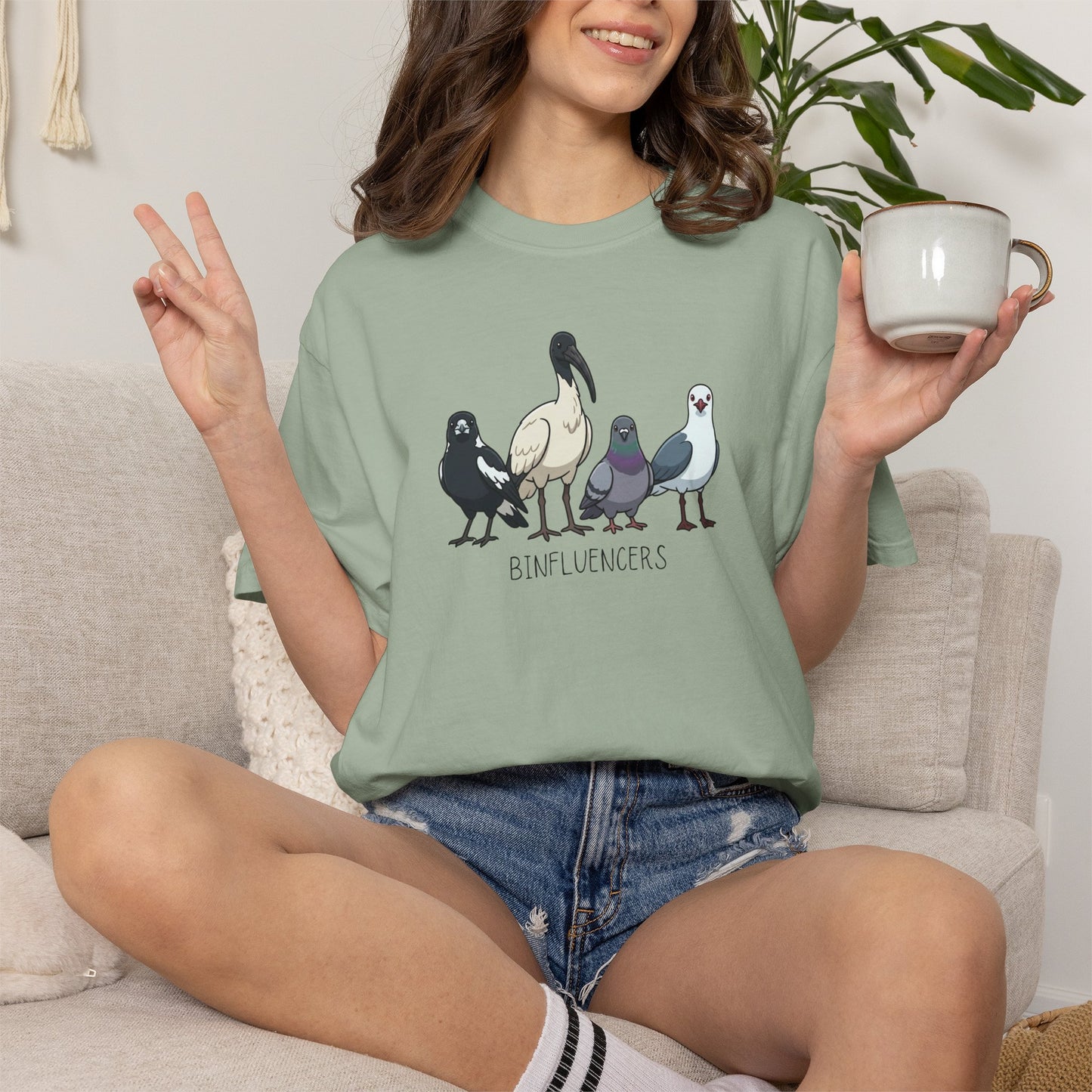 Binfluencers Bird Shirt, Australian Bird Tee, Comfort Colors Bin Chicken Shirt, Ibis Magpie Pigeon Seagull Graphic Tee, Bird Lover Gift