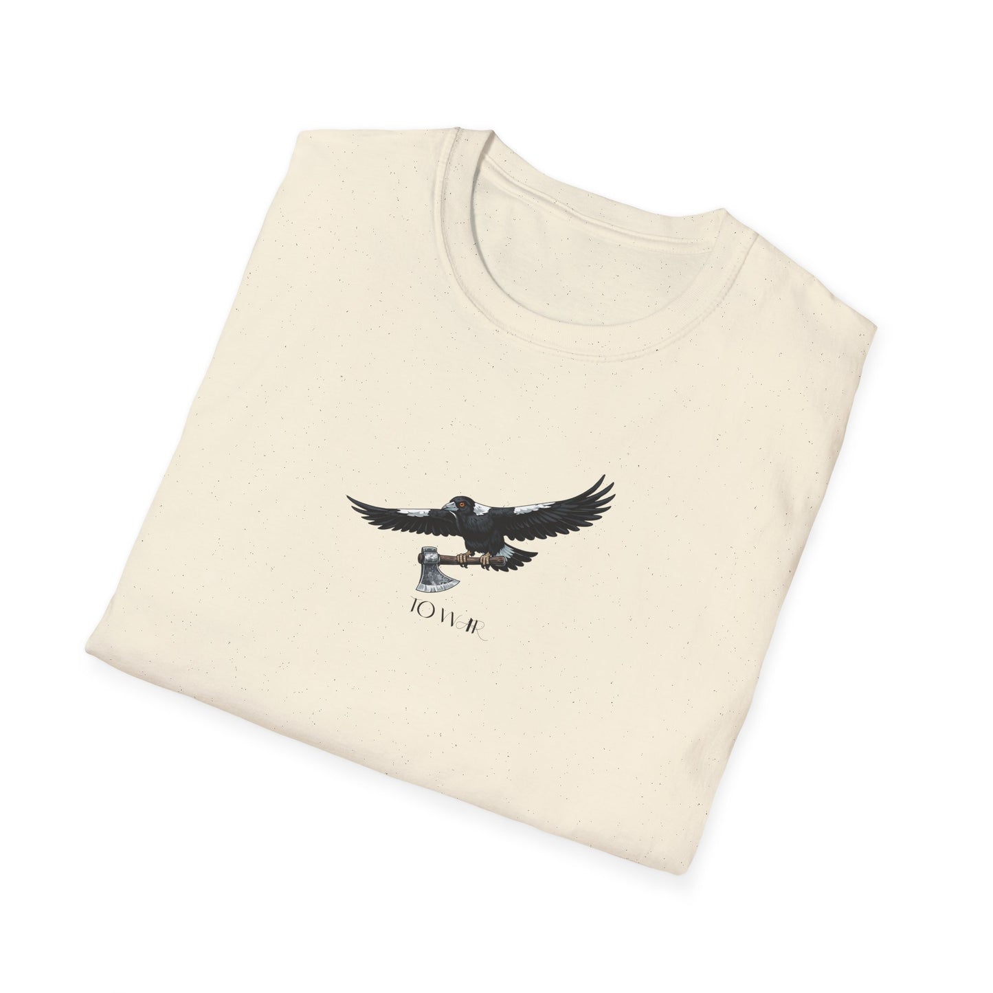 Magpie To War T-Shirt, Australian Magpie Shirt, Bird With Axe Tee, Wildlife Graphic Shirt, Bird Lover Gift, Aussie Bird Tee