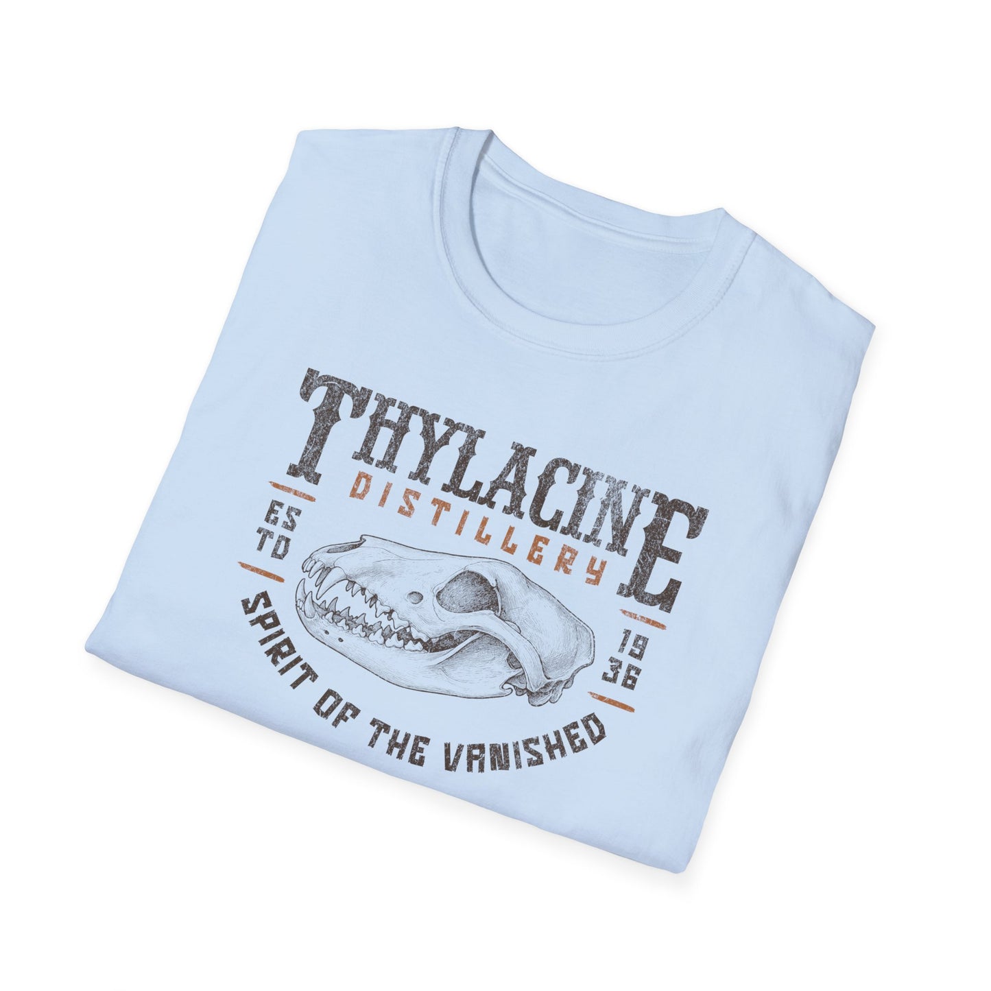 Thylacine Distillery T-Shirt Spirit of the Vanished Tee, Tasmanian Tiger Shirt, Vintage Distillery Graphic, Extinct Animal Gift