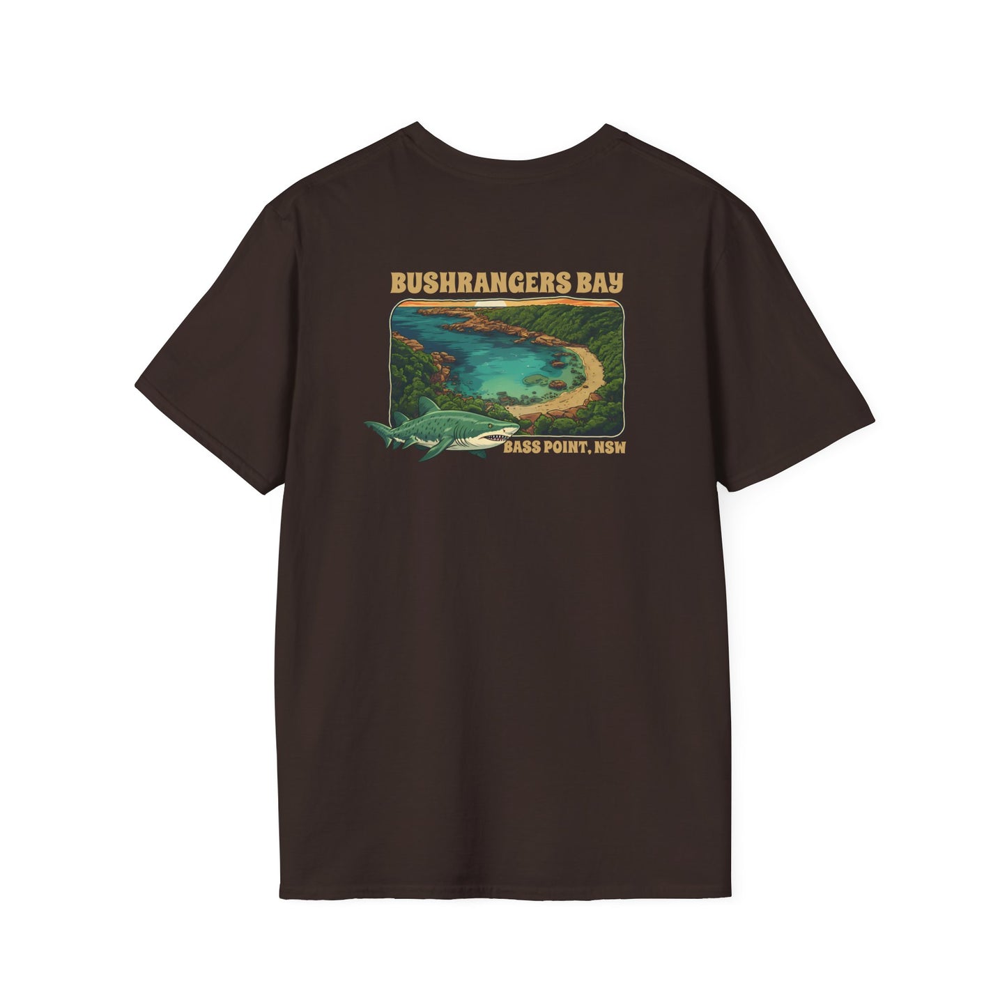 Grey Nurse Shark T-Shirt, Bushrangers Bay Shirt, Bass Point NSW Tee, Australian Coastal Wildlife Shirt, Shark Lover Gift, Back Print Tee