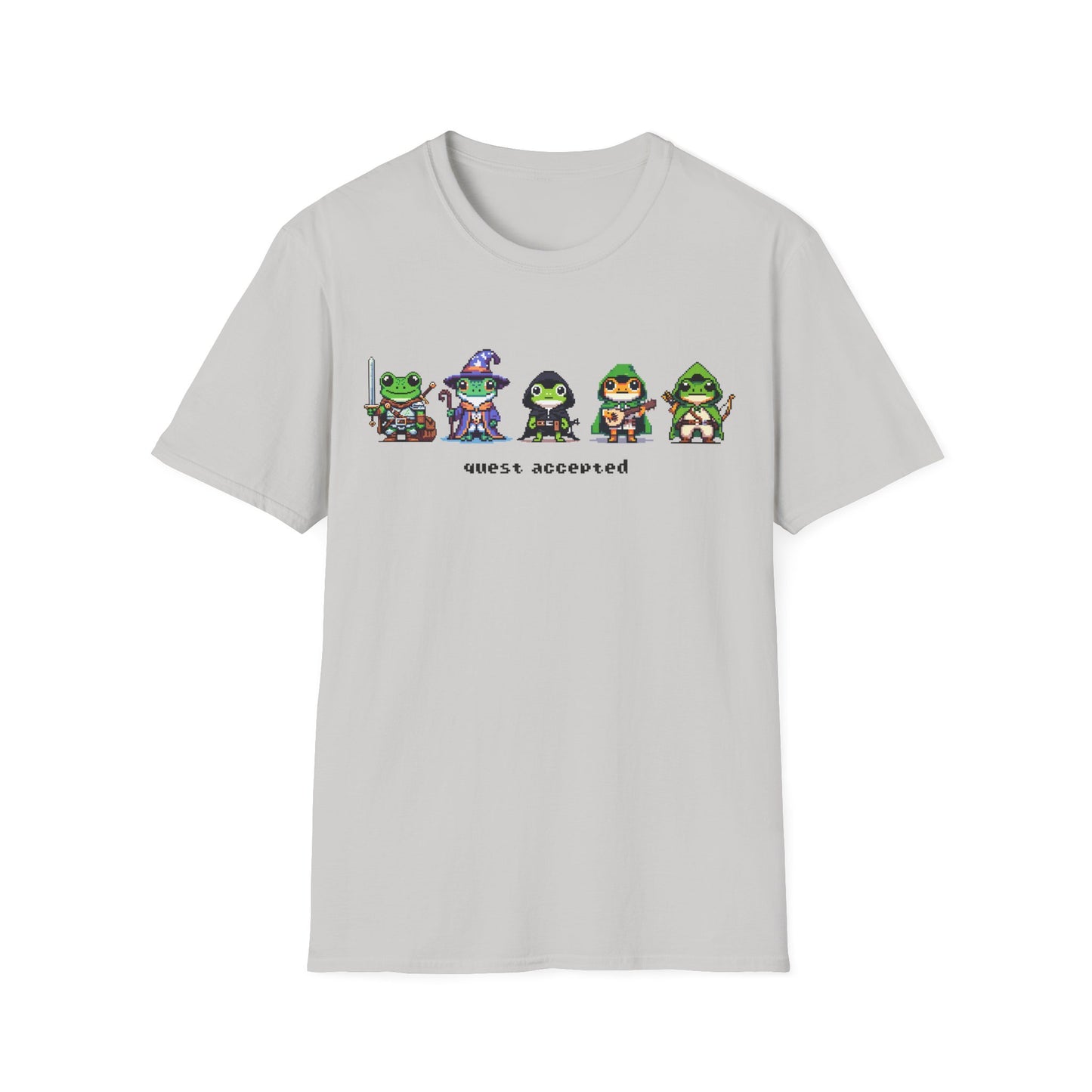 Quest Accepted Pixel Art Frog T-Shirt – Cute Gamer Tee for RPG & Fantasy Fans