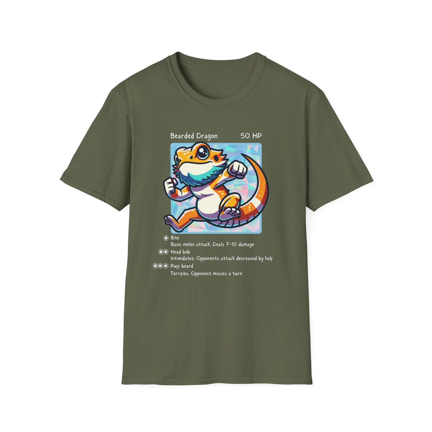 Bearded Dragon Trading Card T-Shirt, Reptile Gamer Shirt, Beardie Owner Tee, Lizard Battle Card Shirt, Reptile Lover Gift