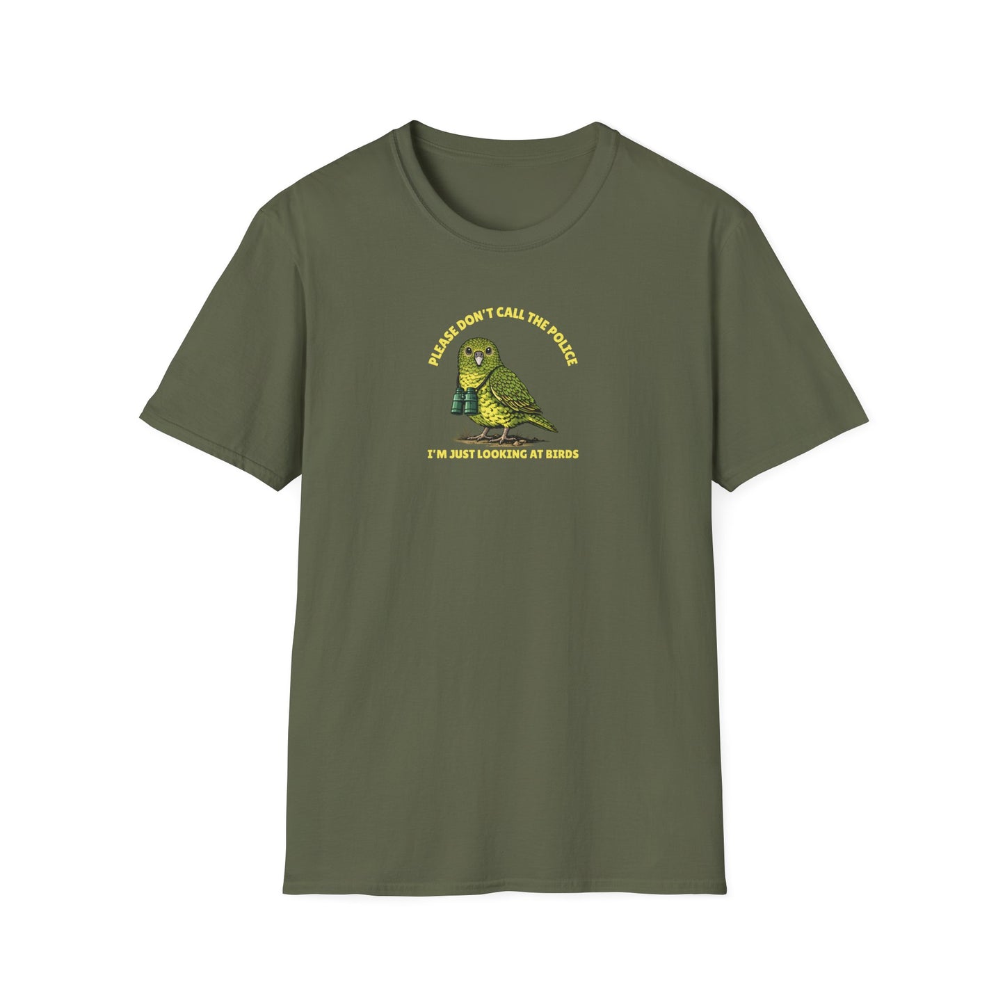 Night Parrot T-Shirt, Please Don’t Call The Police Shirt, Birdwatching Tee, Australian Bird Shirt, Bird Nerd Gift, Wildlife Graphic Tee