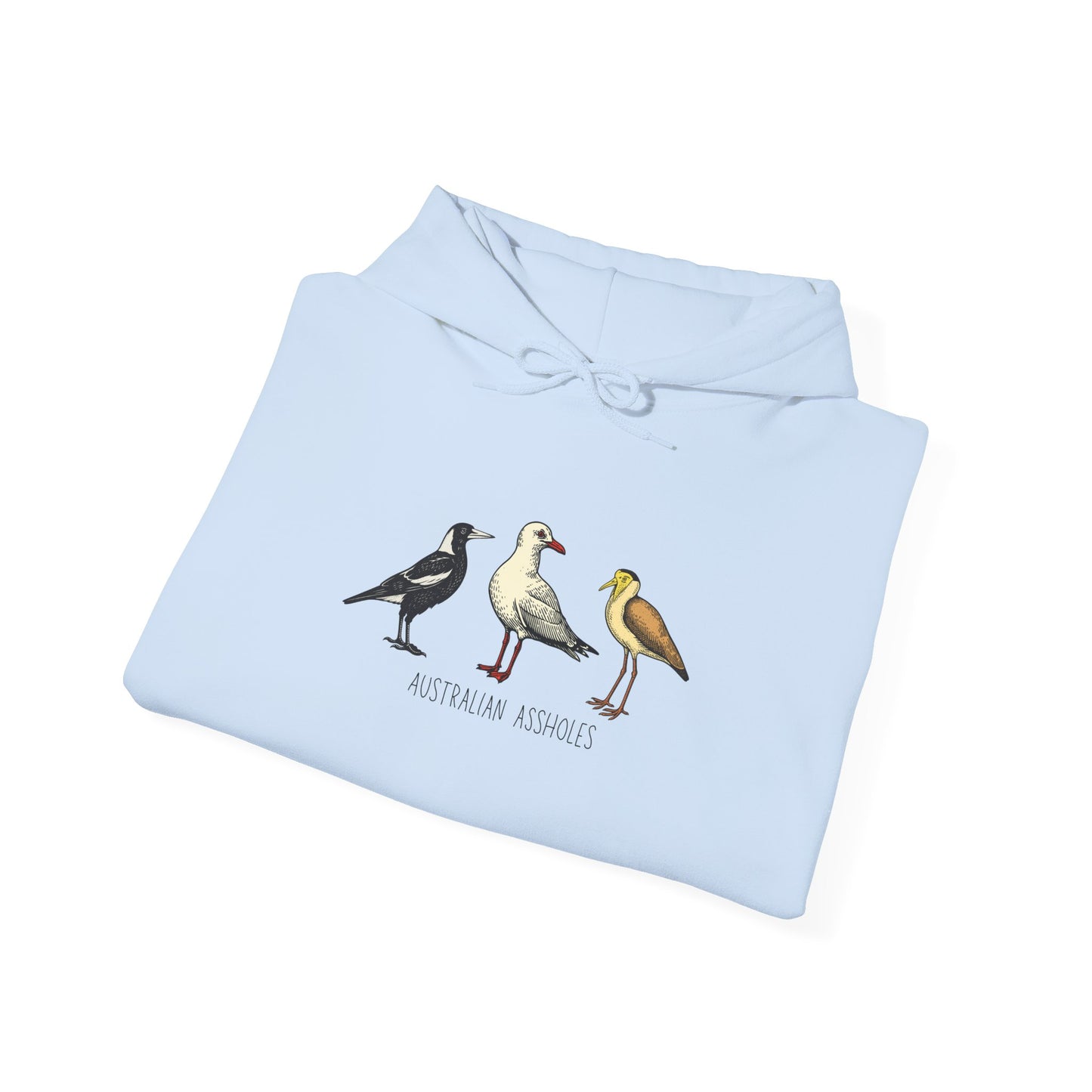 Australian Assholes Hoodie, Funny Australian Bird Hoodie, Magpie Hoodie, Bin Chicken Hoodie, Seagull Hoodie, Aussie Humor Sweatshirt, Bird Nerd Hoodie