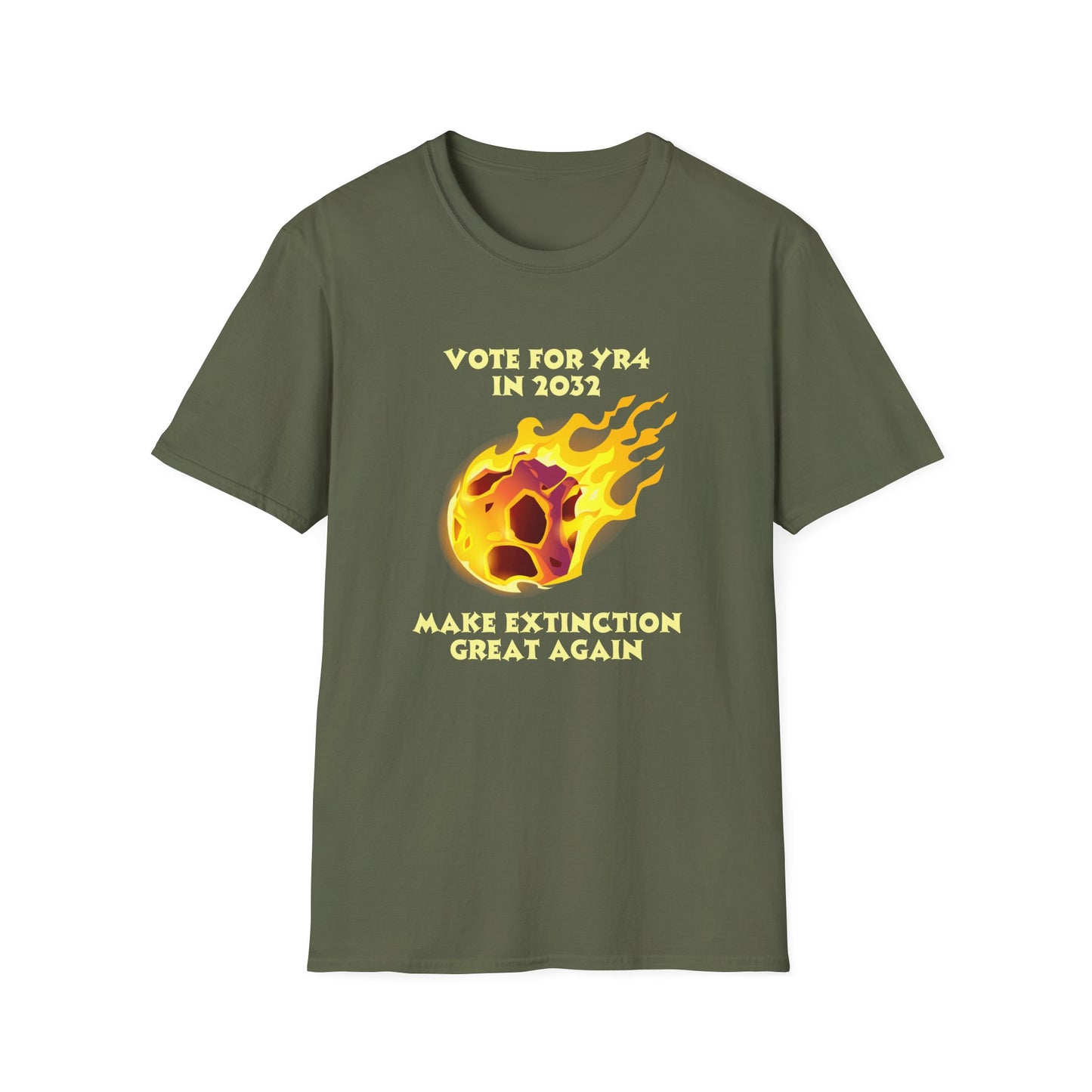 YR4 Asteroid T-Shirt – Make Extinction Great Again Funny Science Space Tee