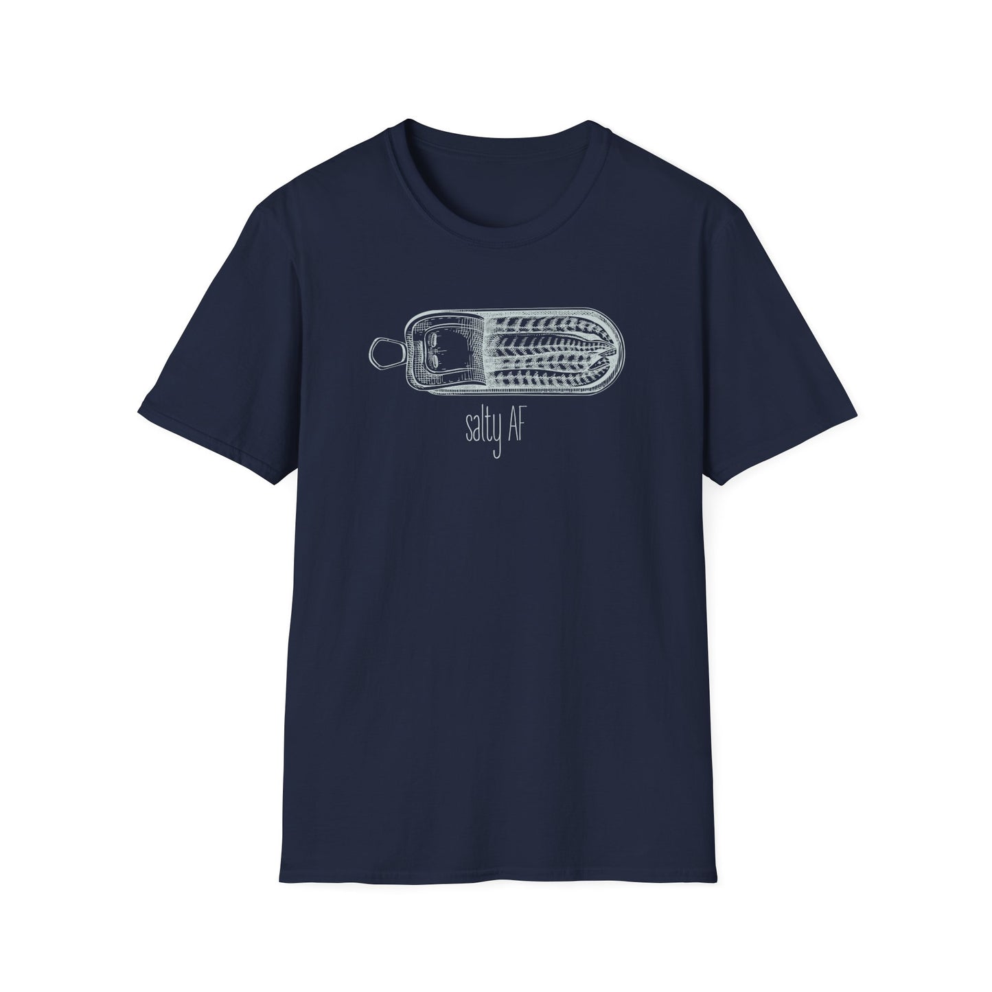 Salty AF Sardine T-Shirt, Sardine Shirt, Fish Lover Tee, Seafood Graphic Shirt, Tinned Fish Tee, Ocean Animal Shirt, Coastal Foodie Gift