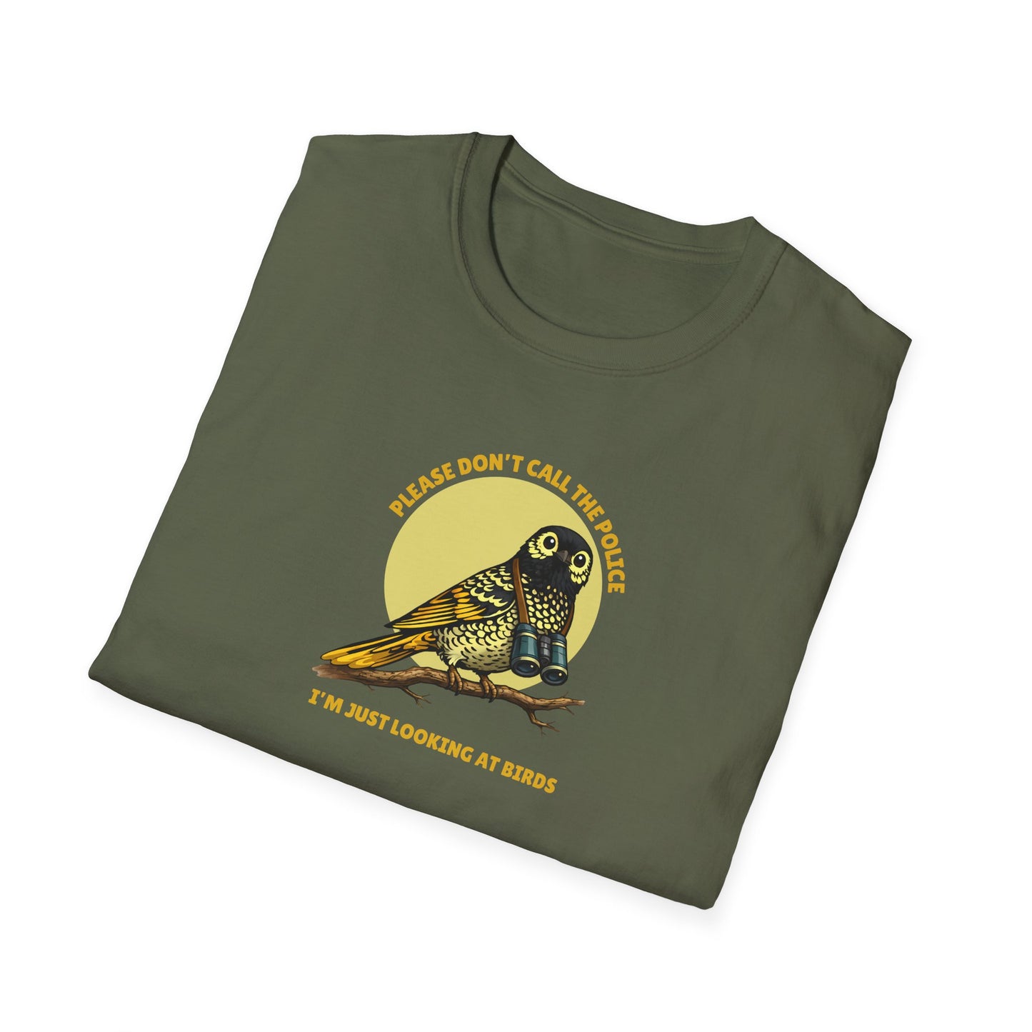 Regent Honeyeater T-Shirt, Please Don’t Call The Police Shirt, Birdwatching Tee, Australian Bird Shirt, Bird Nerd Gift, Wildlife Graphic Tee